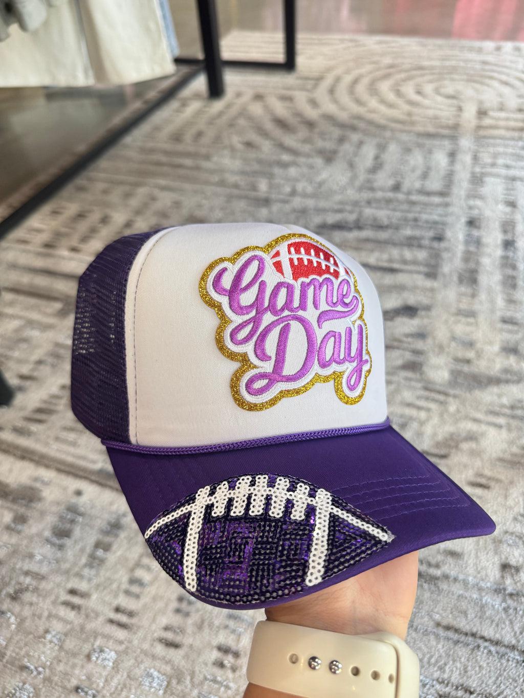 Purple Football Game Day Trucker