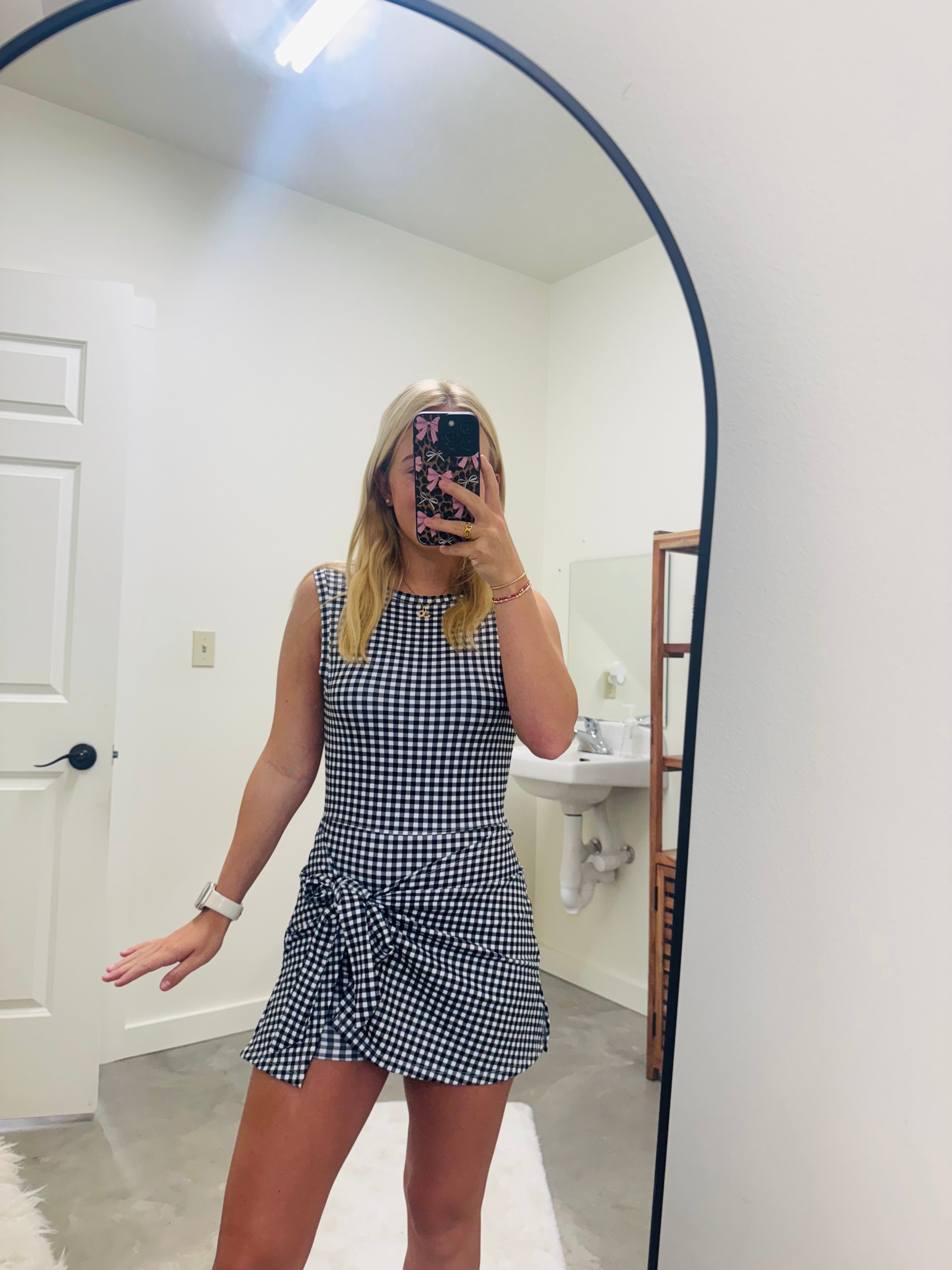 Black Gingham Athletic Dress