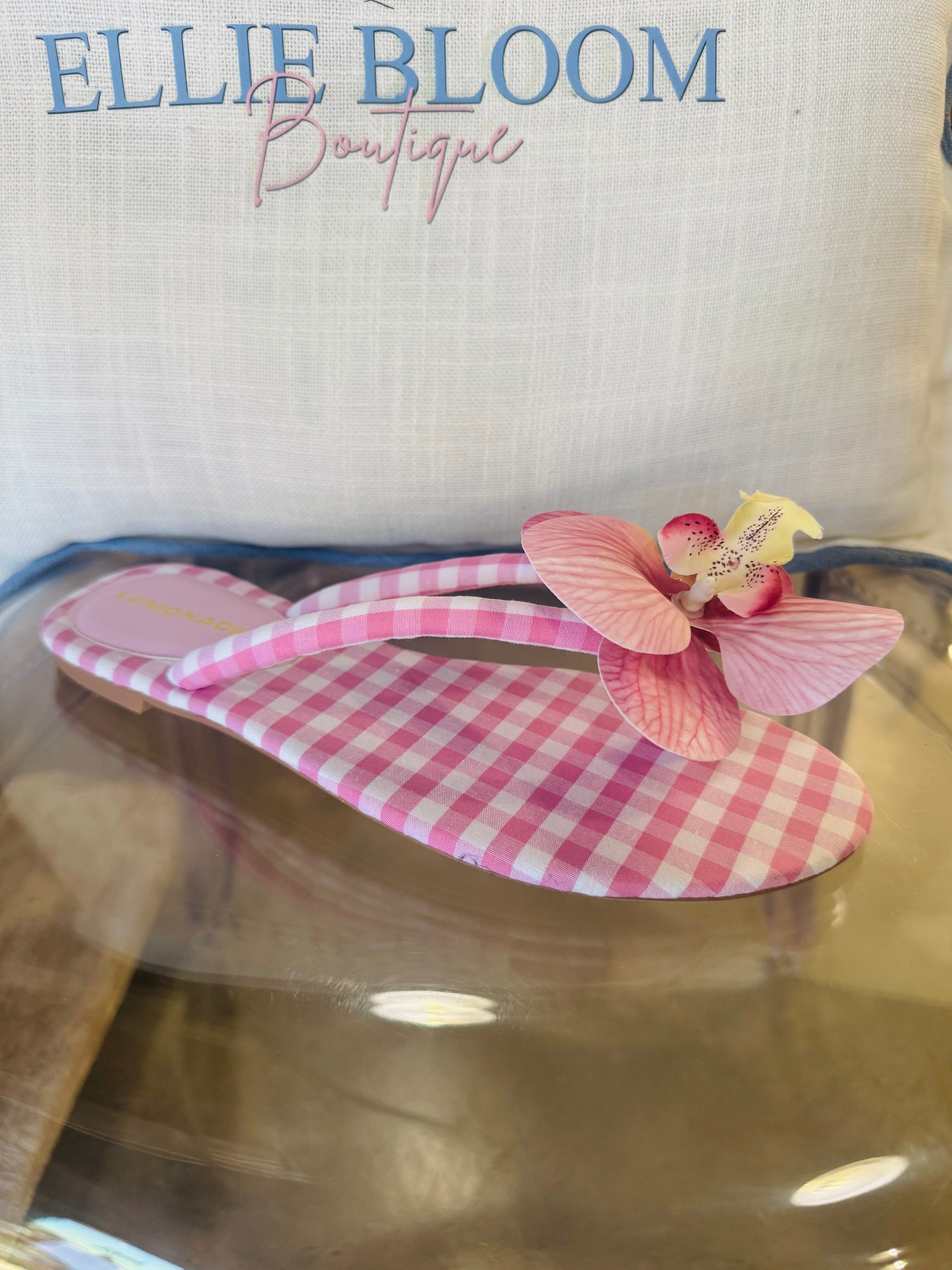 Gingham Flower Sandal
