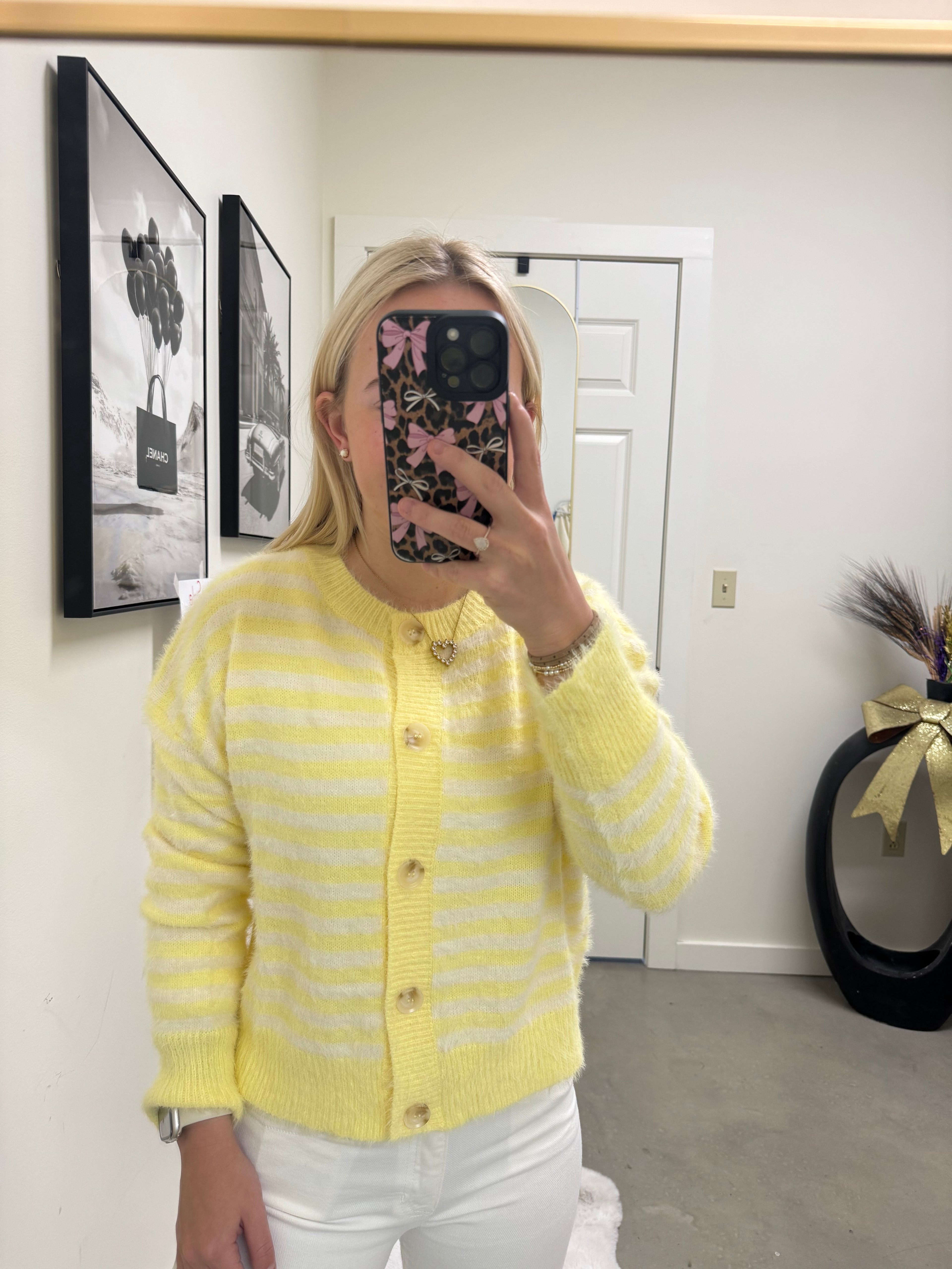 Yellow Striped Cardigan