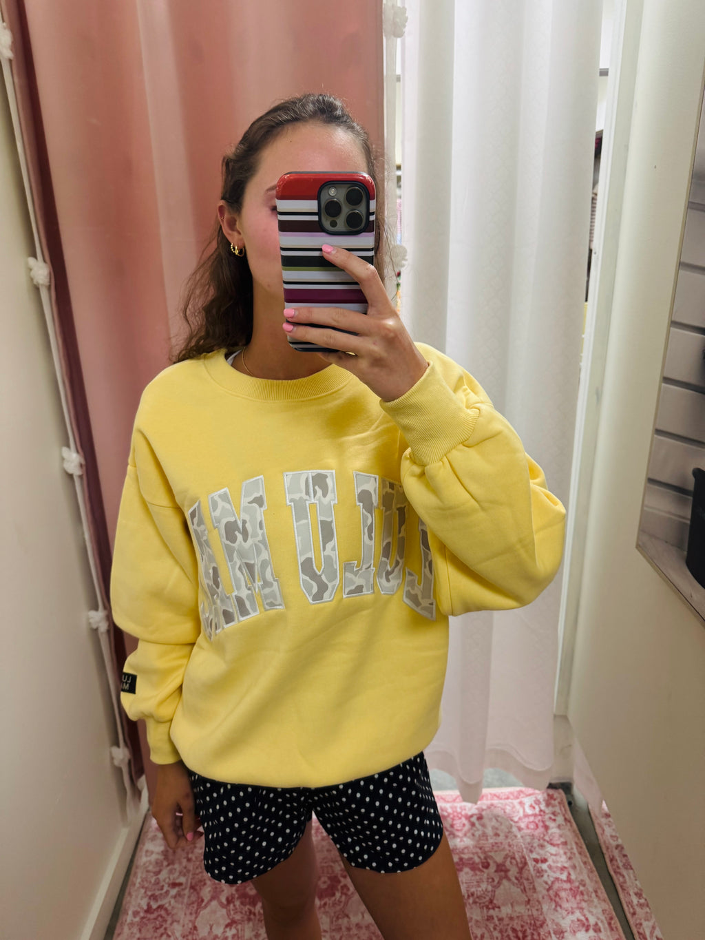 Yellow Camo Patched Sweatshirt