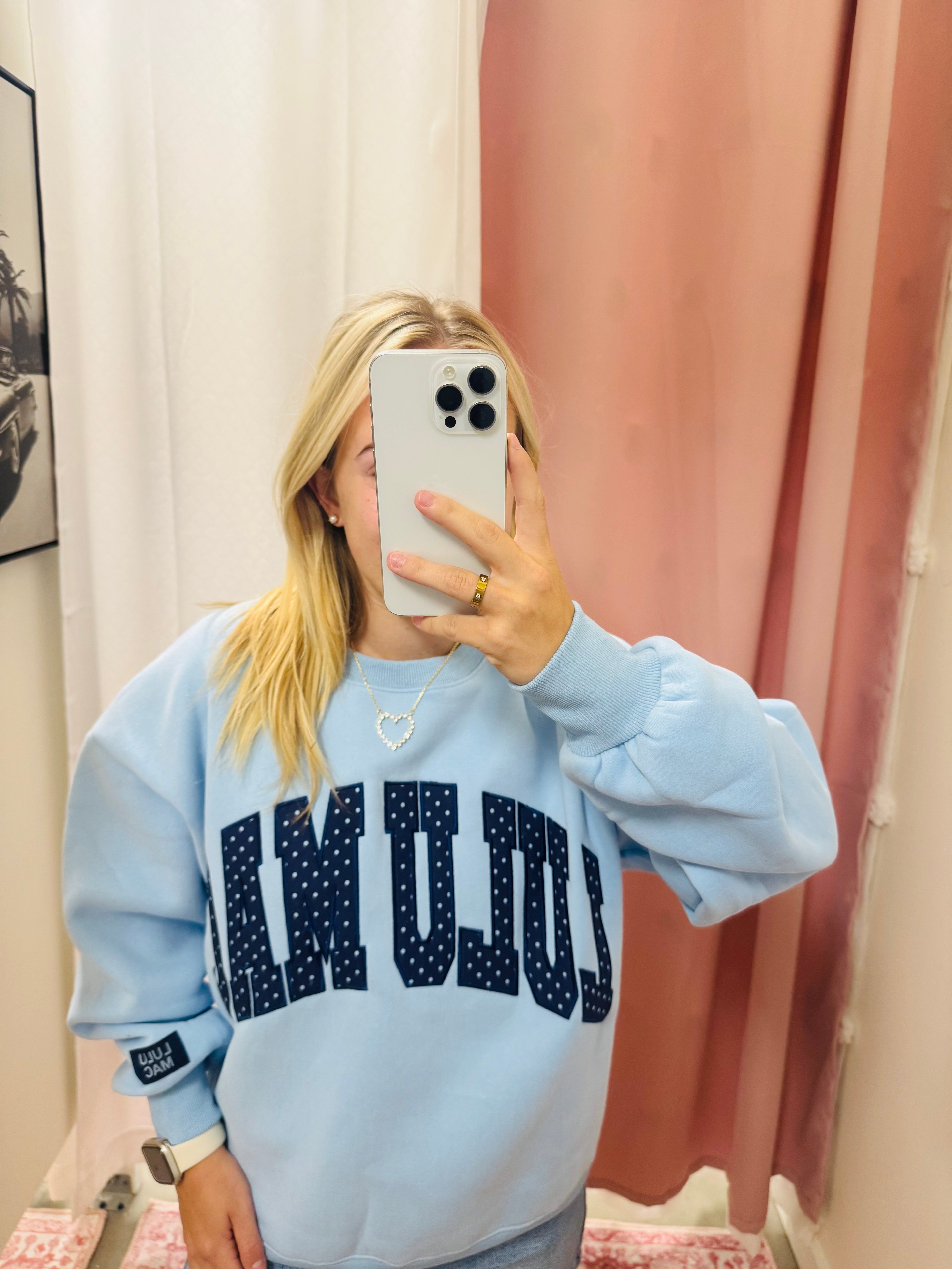 Baby Blue and Navy Sweatshirt
