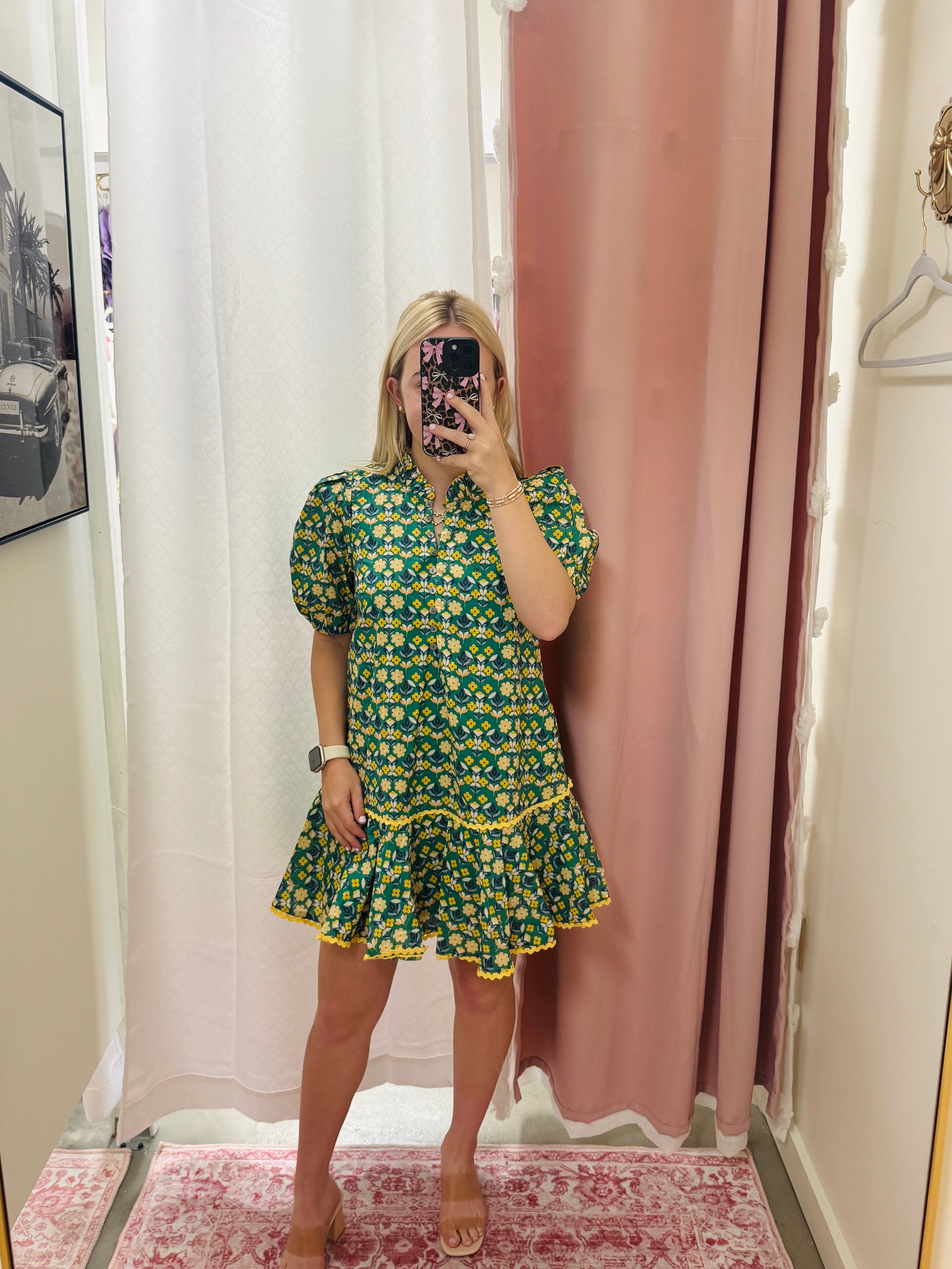 Puff Sleeve Lime Dress