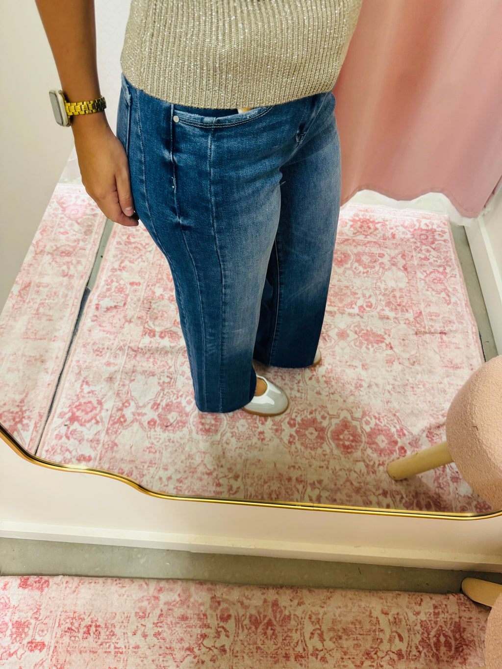 Crop Wide Side Seam Jeans