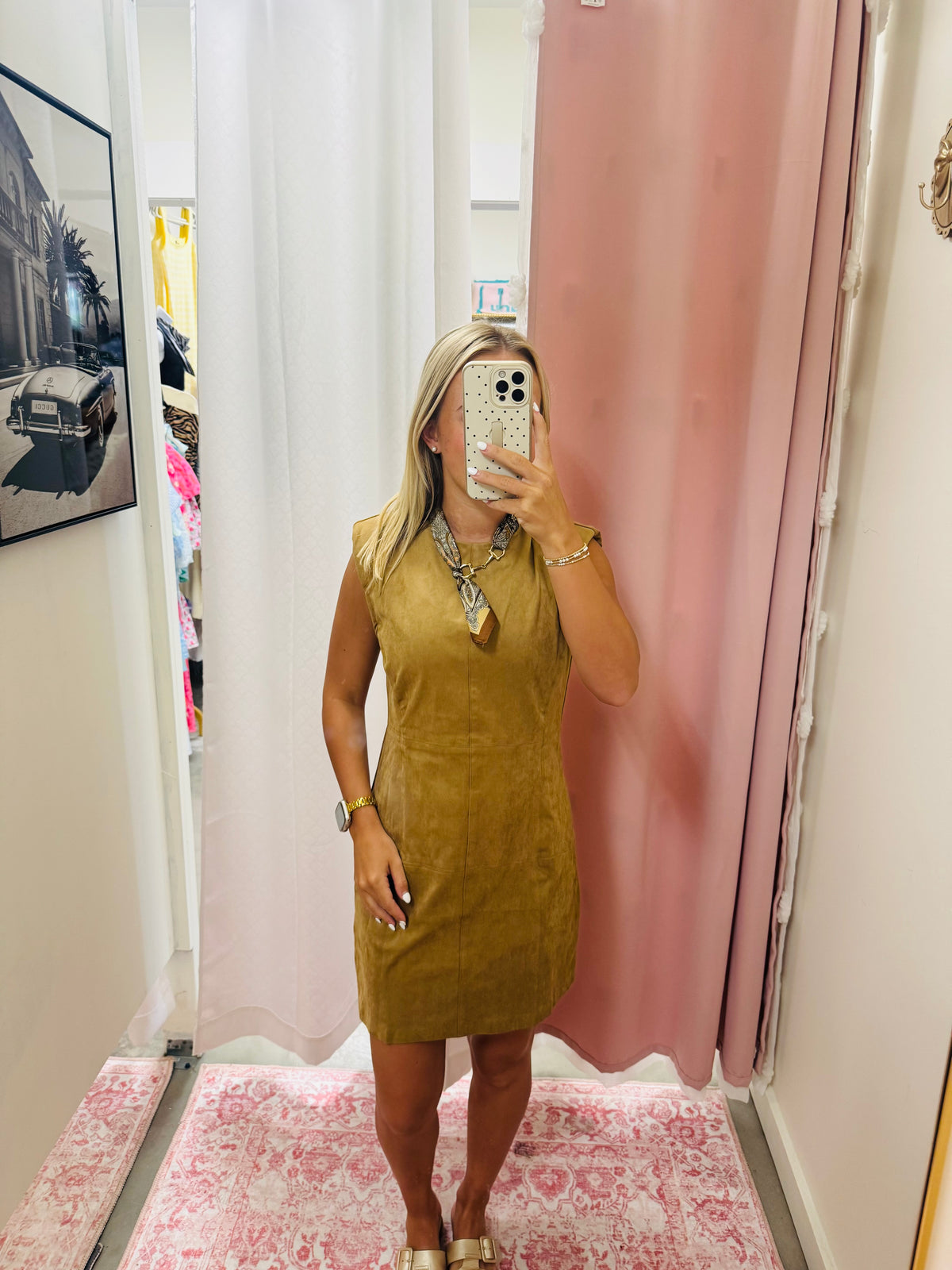 Tan Suede Mini Dress