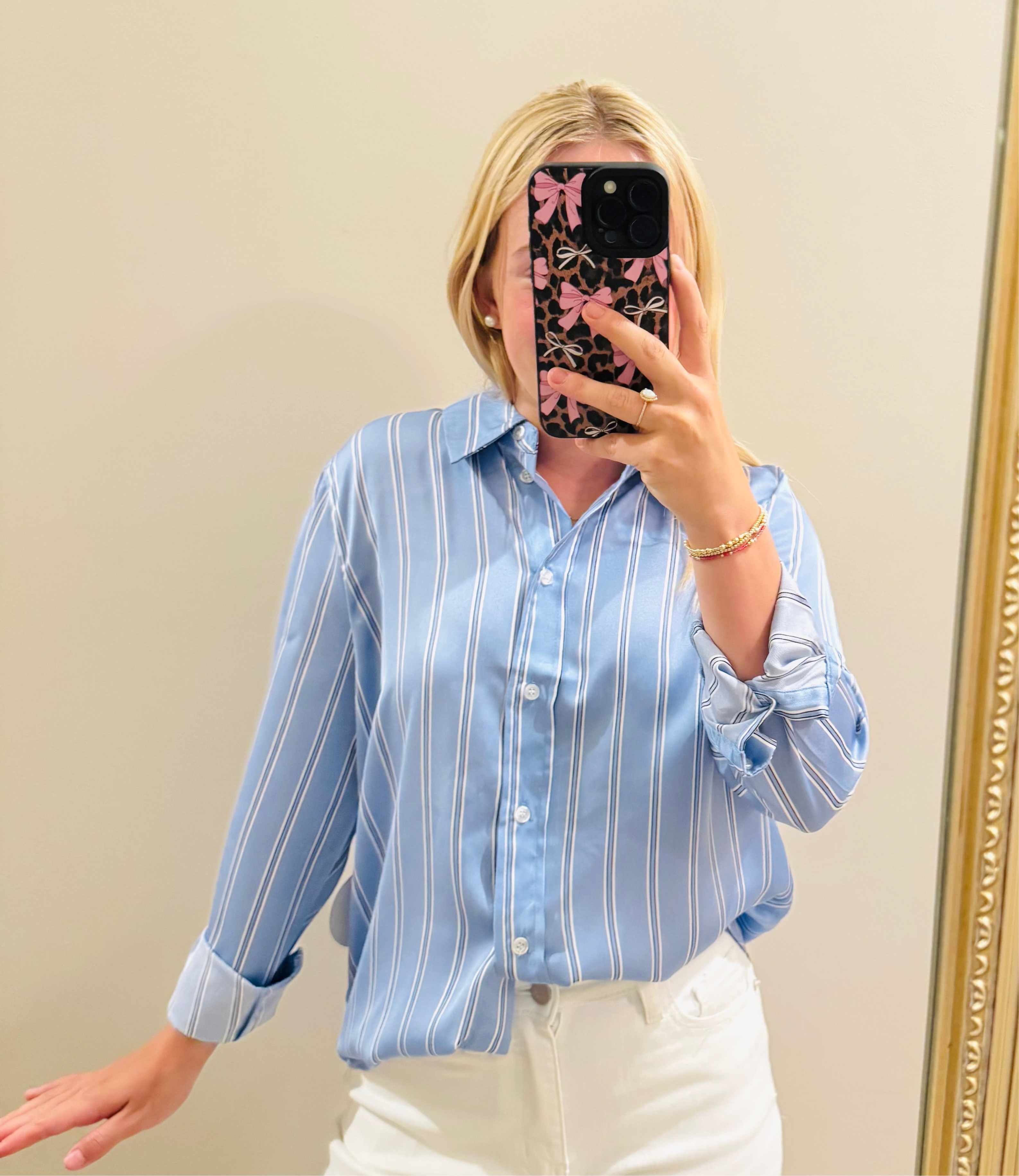 Striped Button Down Top
