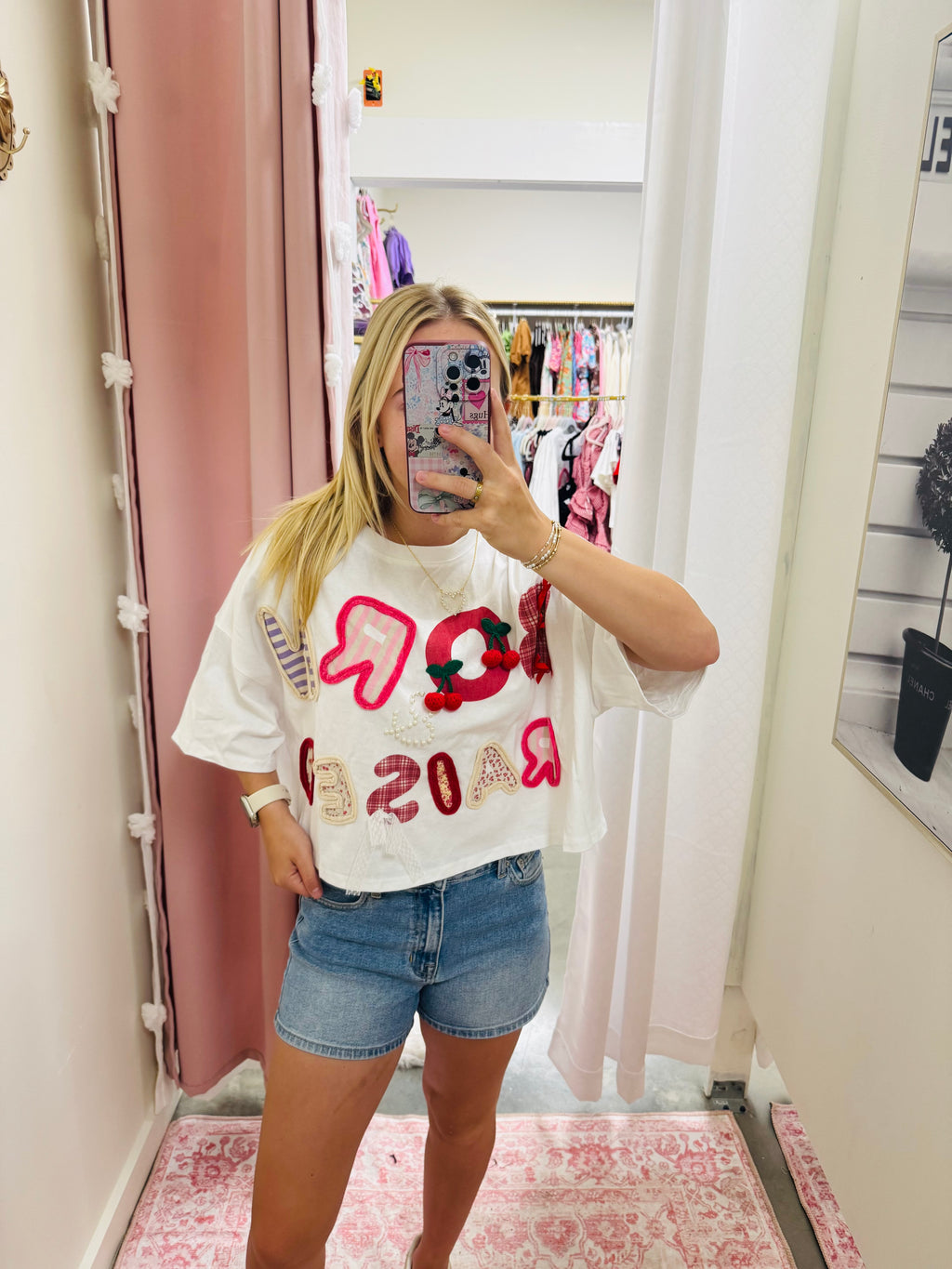 Born and Raised Cropped Shirt