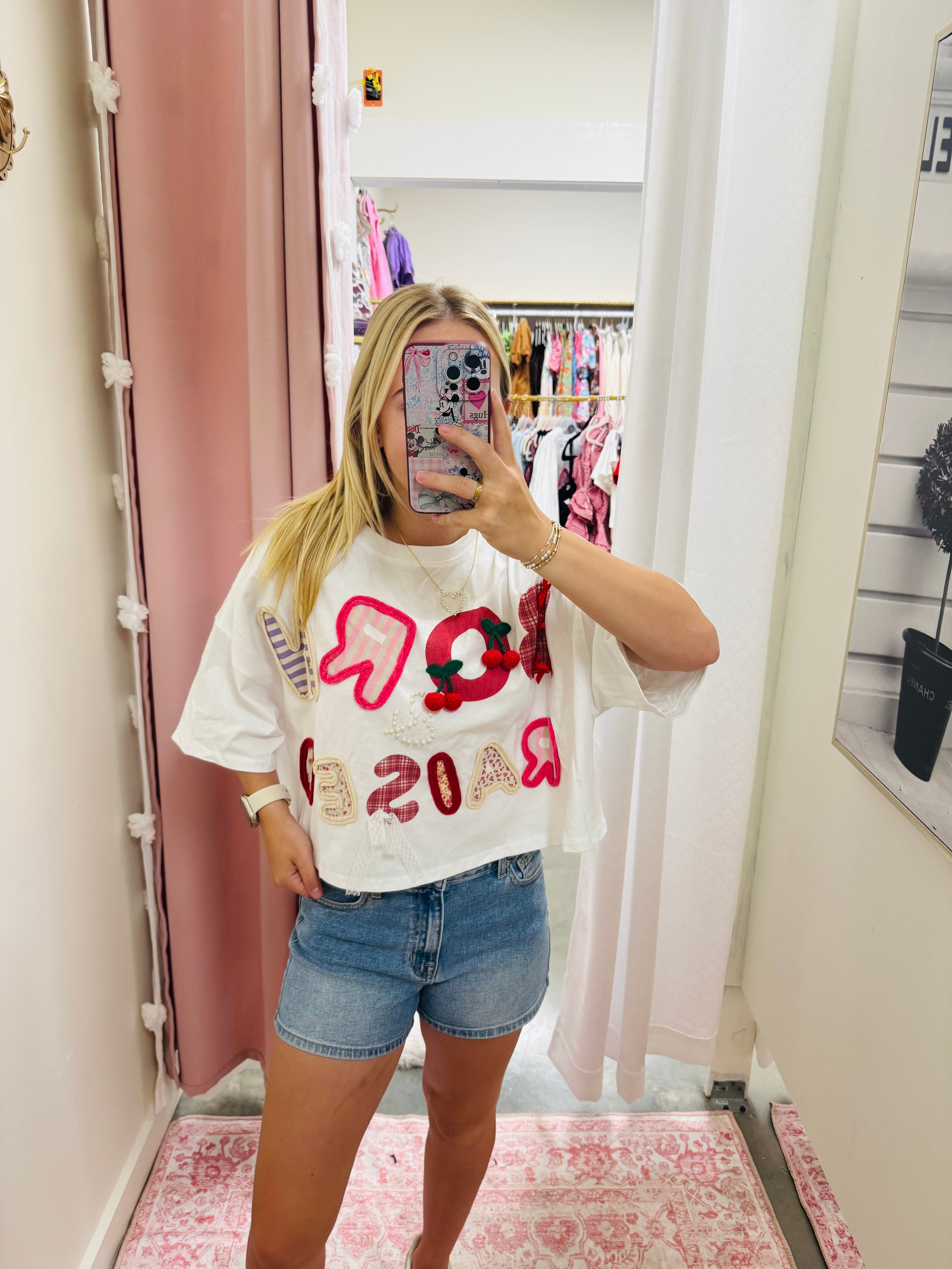 Born and Raised Cropped Shirt
