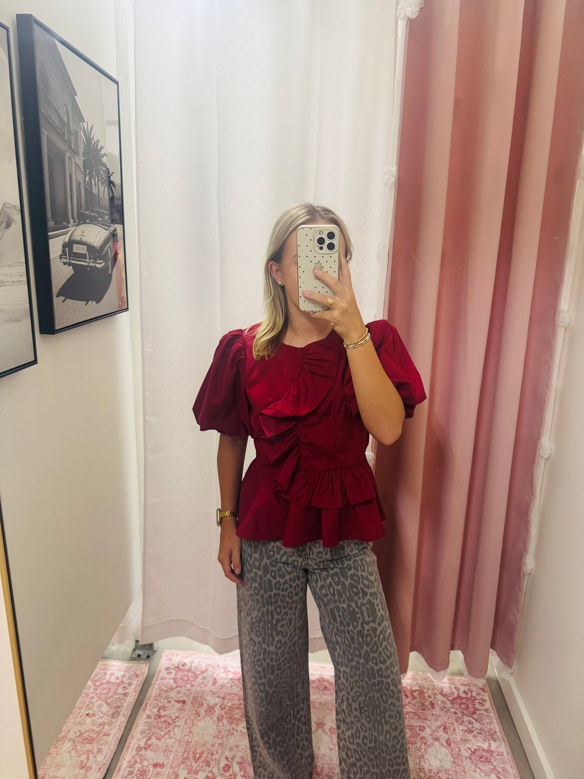 Red Puff Sleeve Top