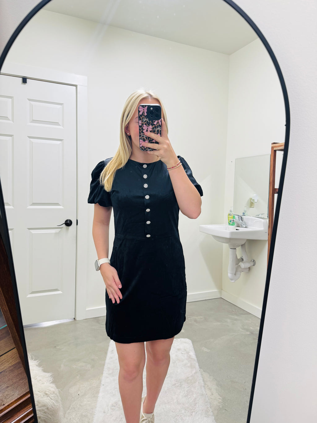 Velvet Black Mini Dress