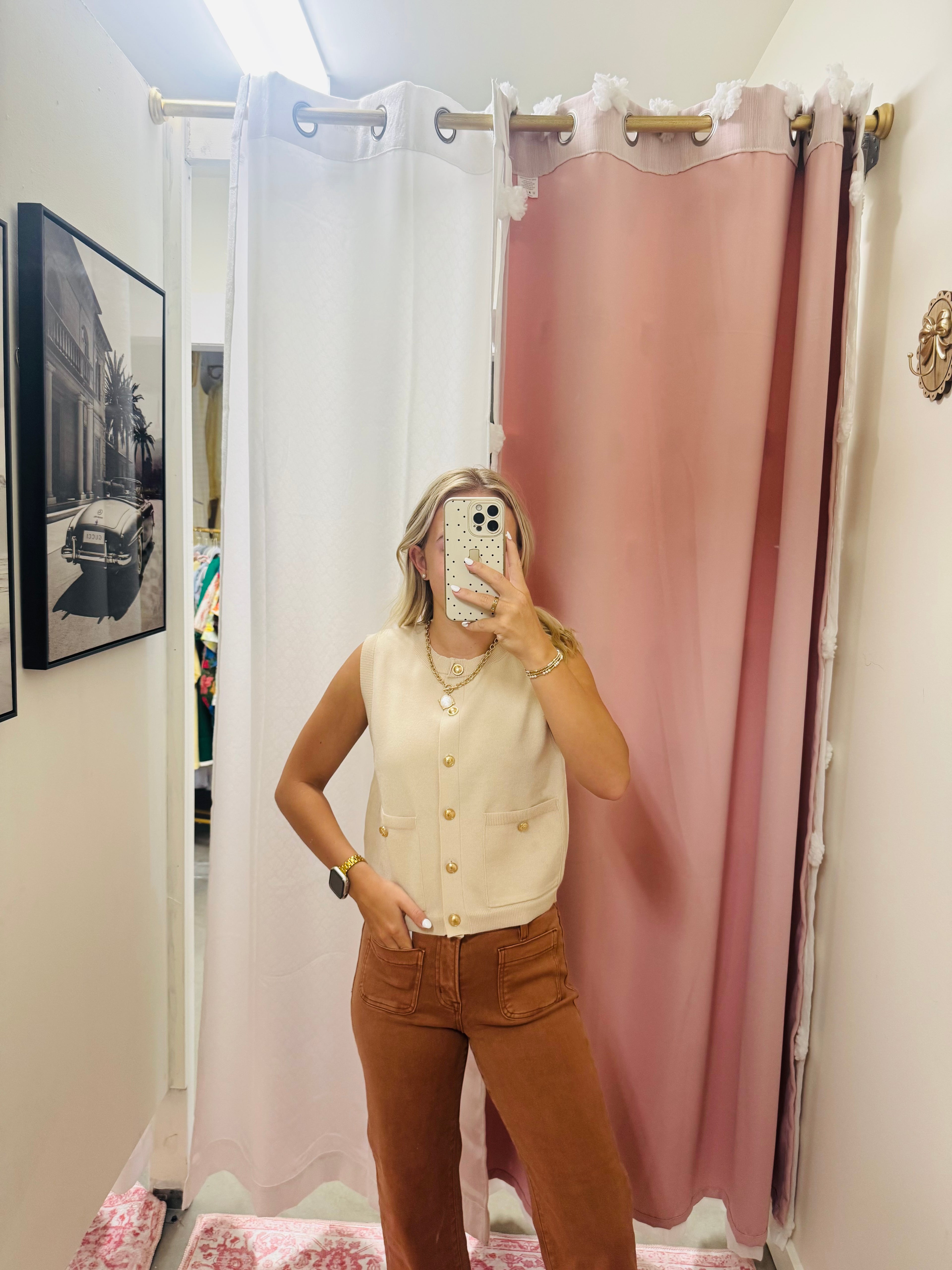 Gold Button Up Vest