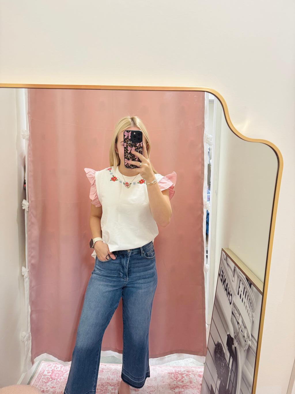 Embroidery Floral Top