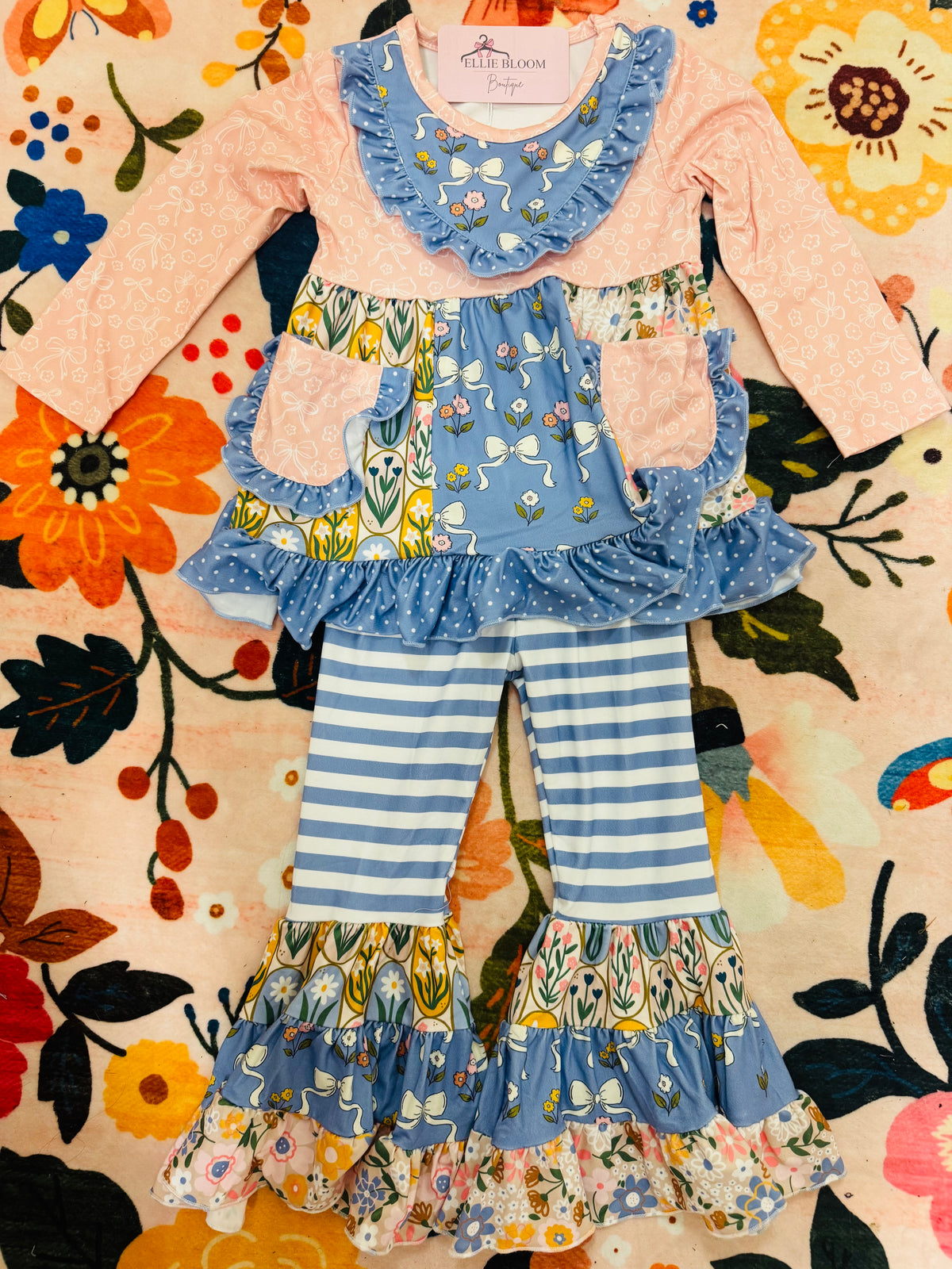 Kids Blue and Pink Pant Set