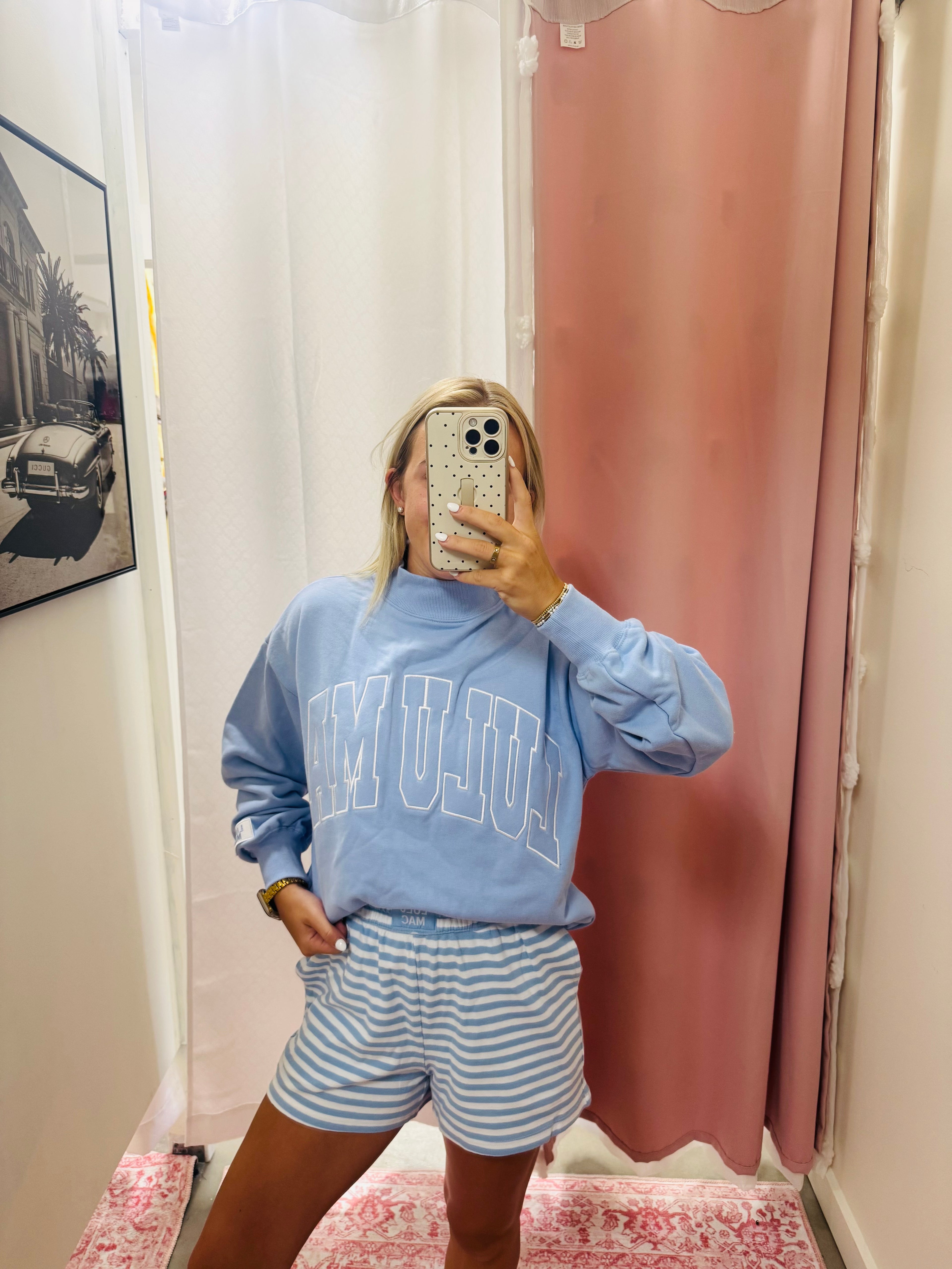 Lulu Mac Blue Mockneck