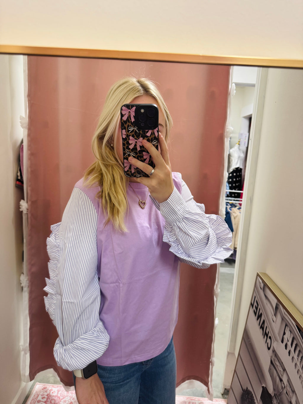 Stripe Poplin Long Sleeve