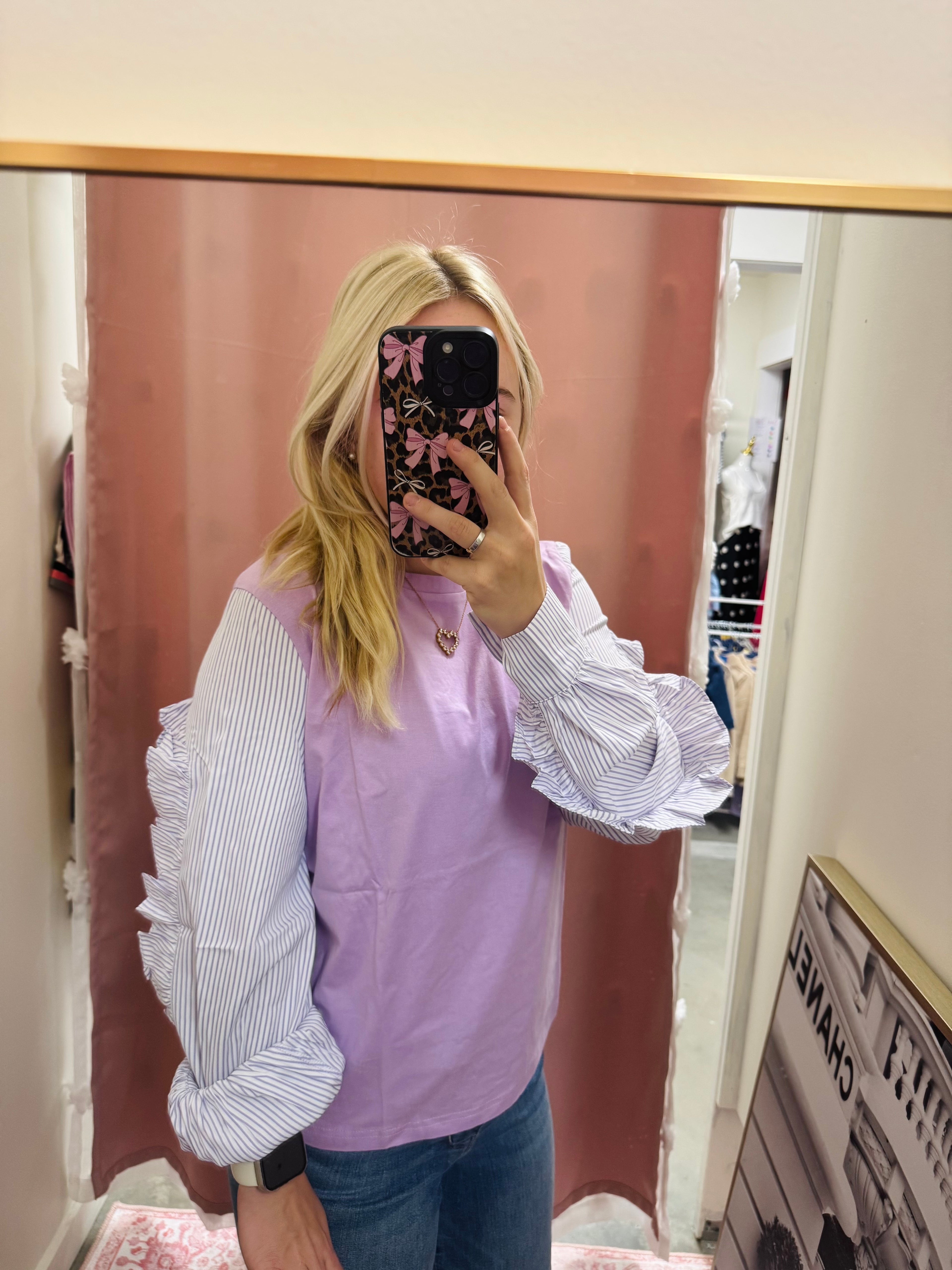 Stripe Poplin Long Sleeve