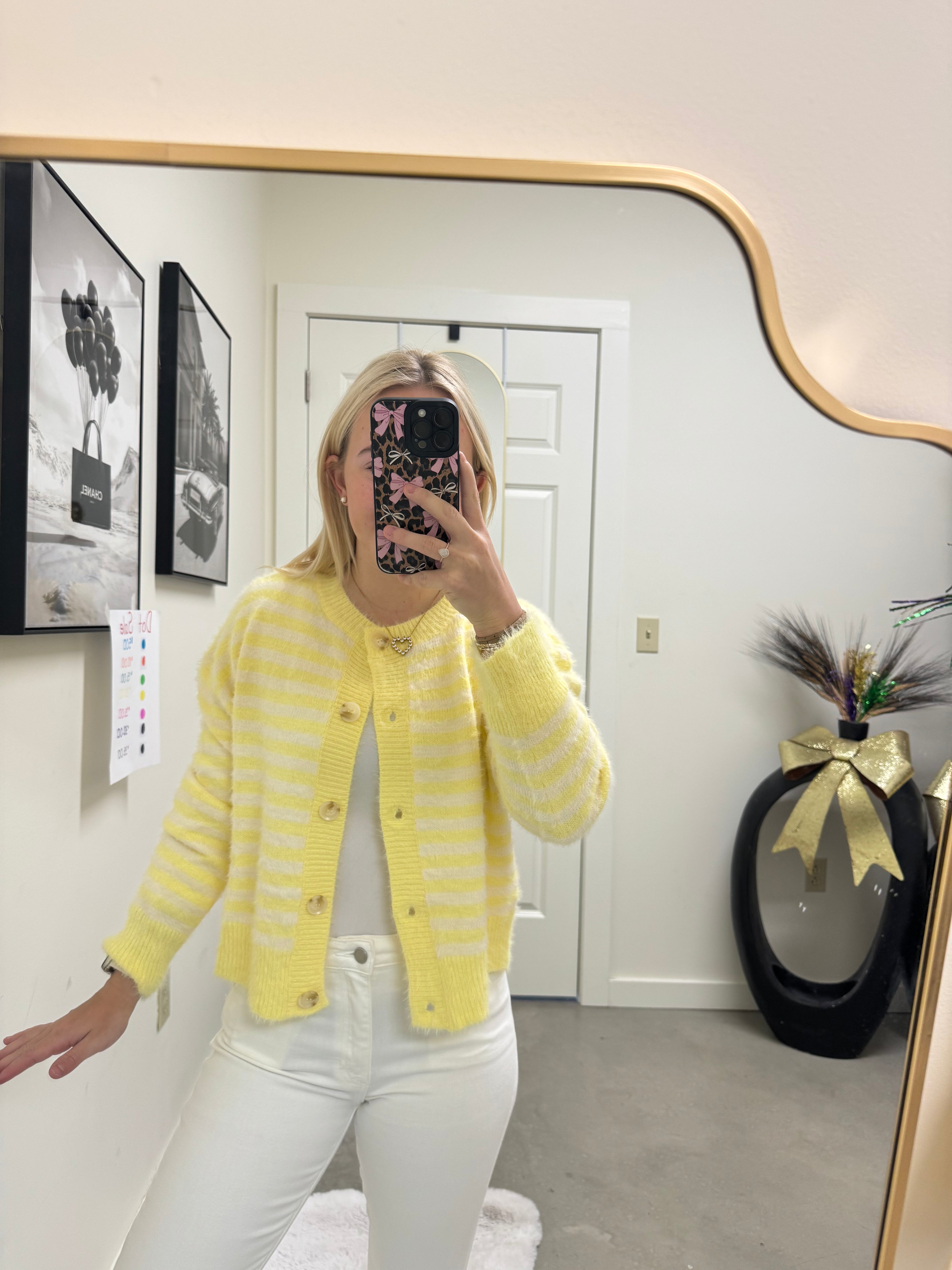 Yellow Striped Cardigan