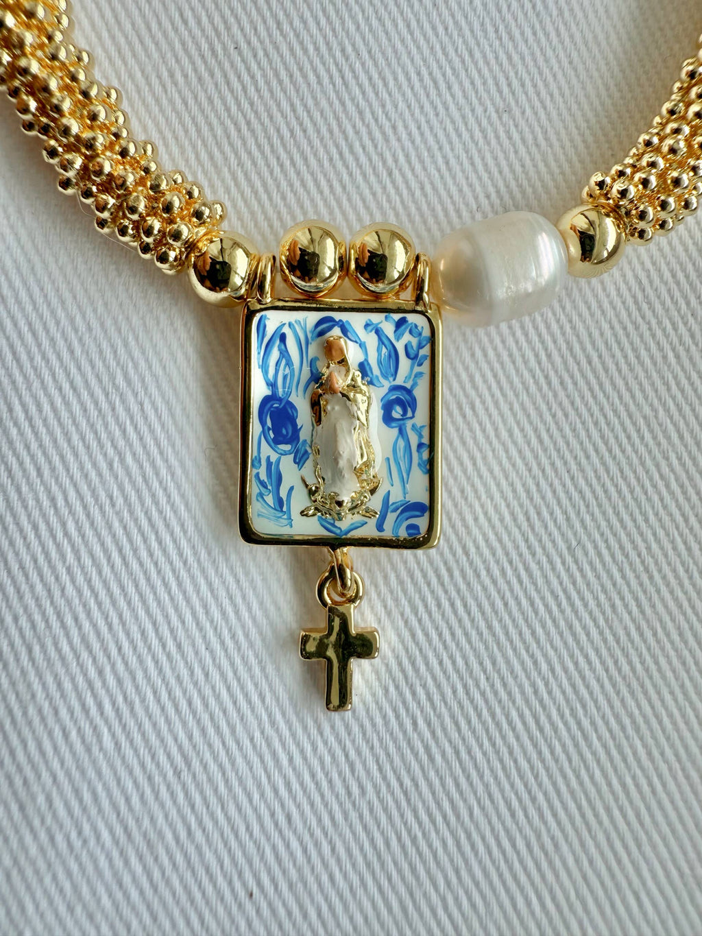 Mary in Blue China Bracelet
