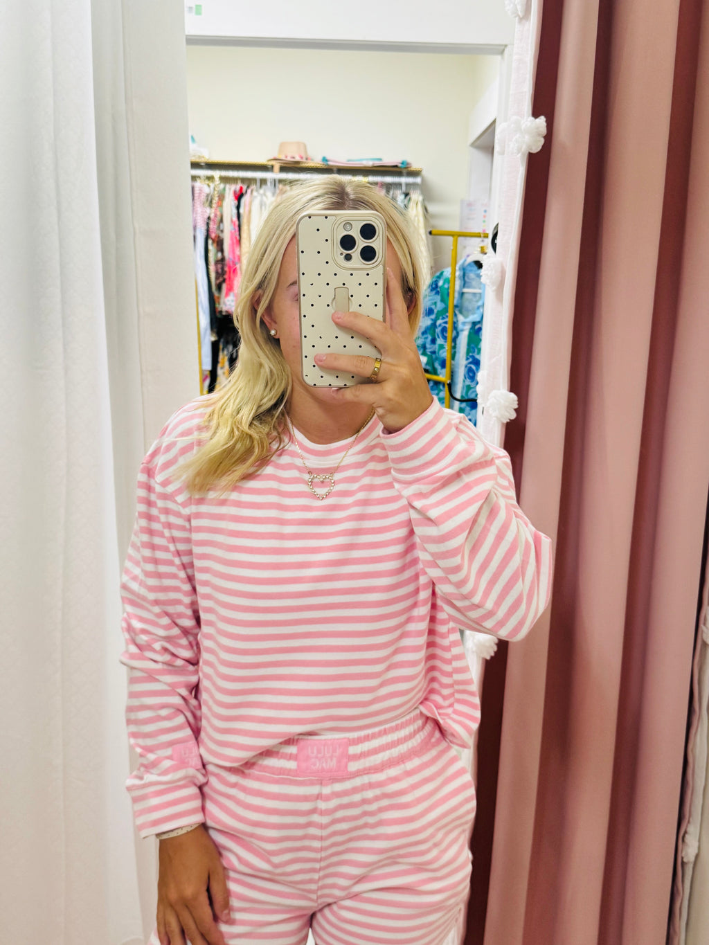 Pink Long Sleeve Stripe Top