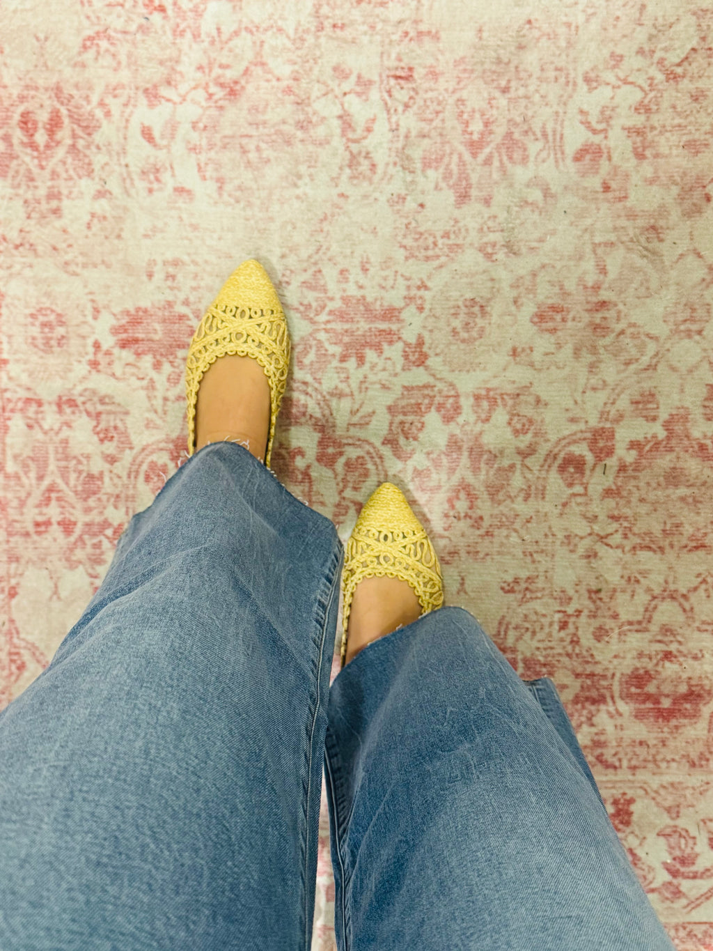 Natural Woven Sling Back Flat
