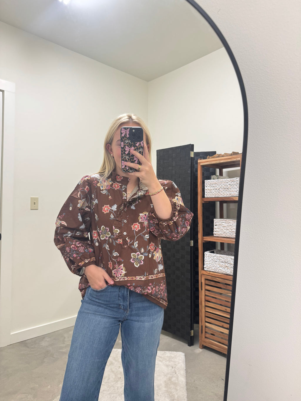 Fall Paisley Long Sleeve Blouse