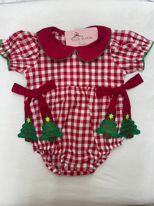 Red Gingham Baby Outfit