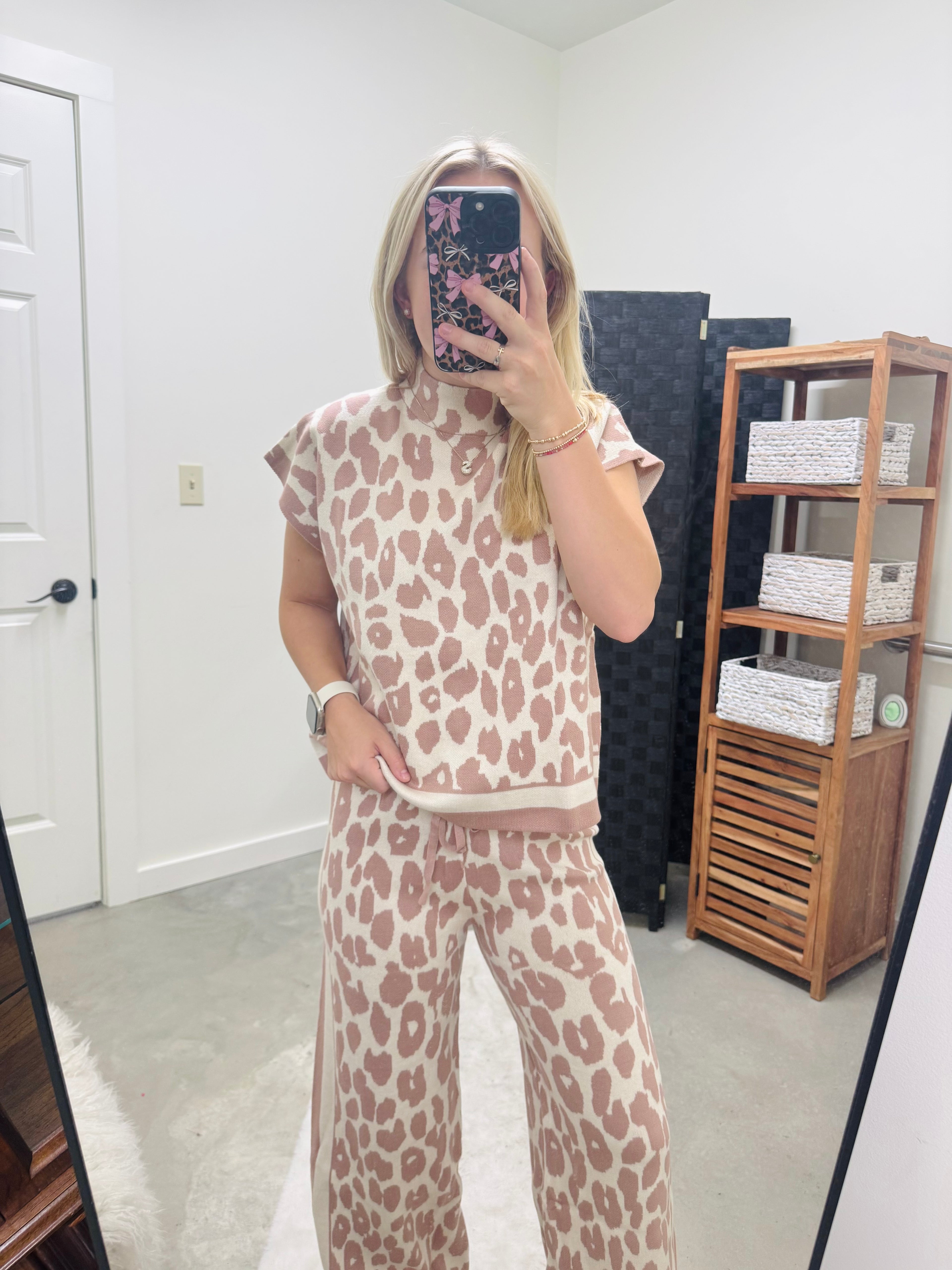 Light Brown Cheetah Sweater Top