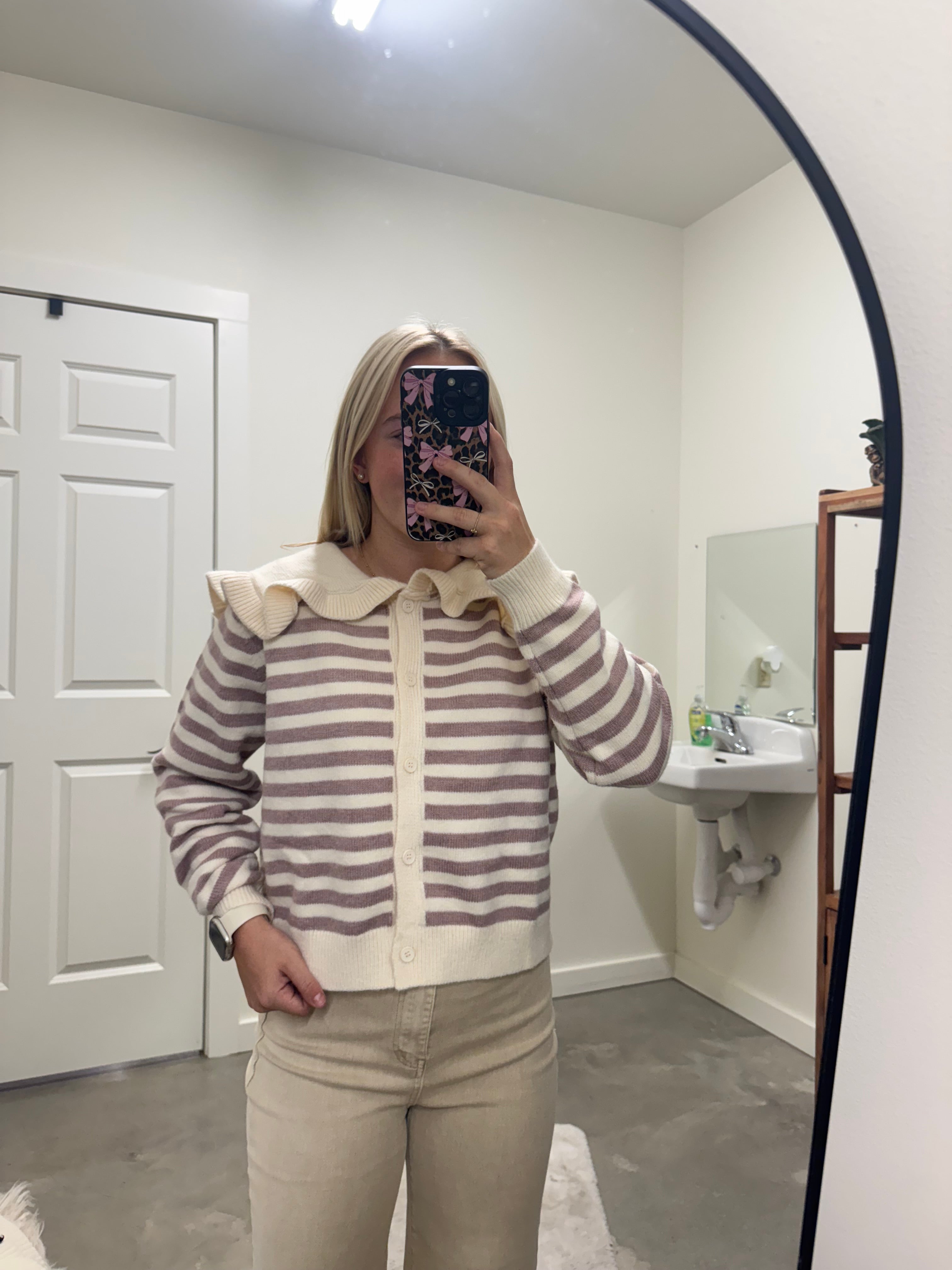 Ruffle Peter Pan Collar Sweater