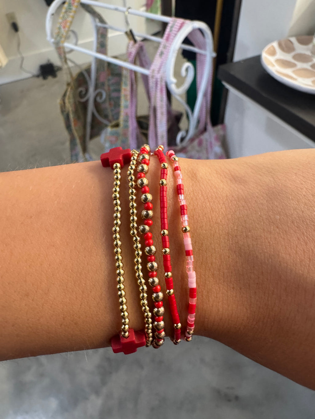 Set of 5 Red Braclets