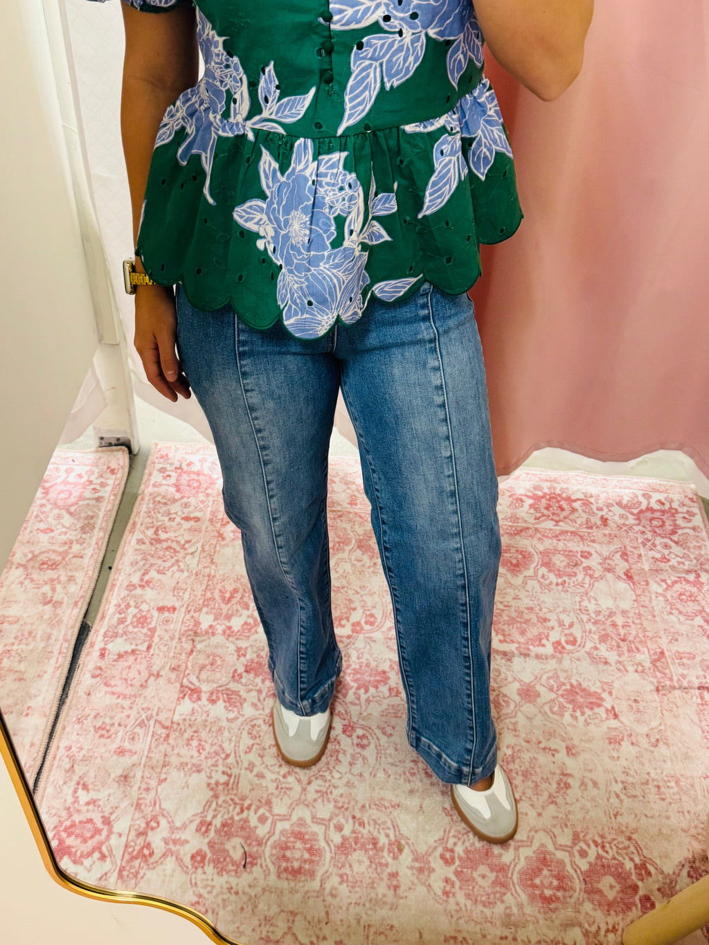 Ankle Straight Front Seam Jeans