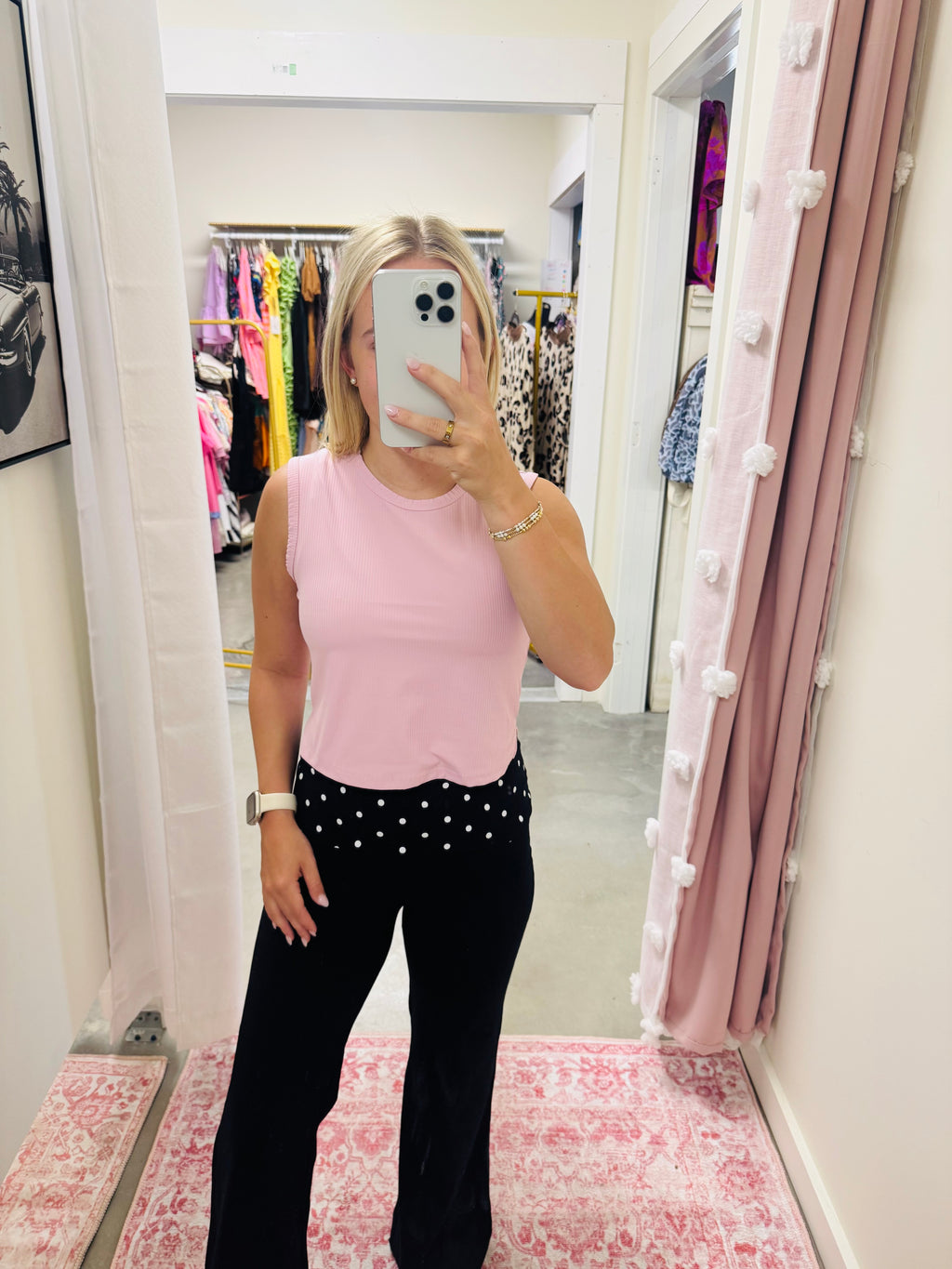 Baby Pink Ribbed Top
