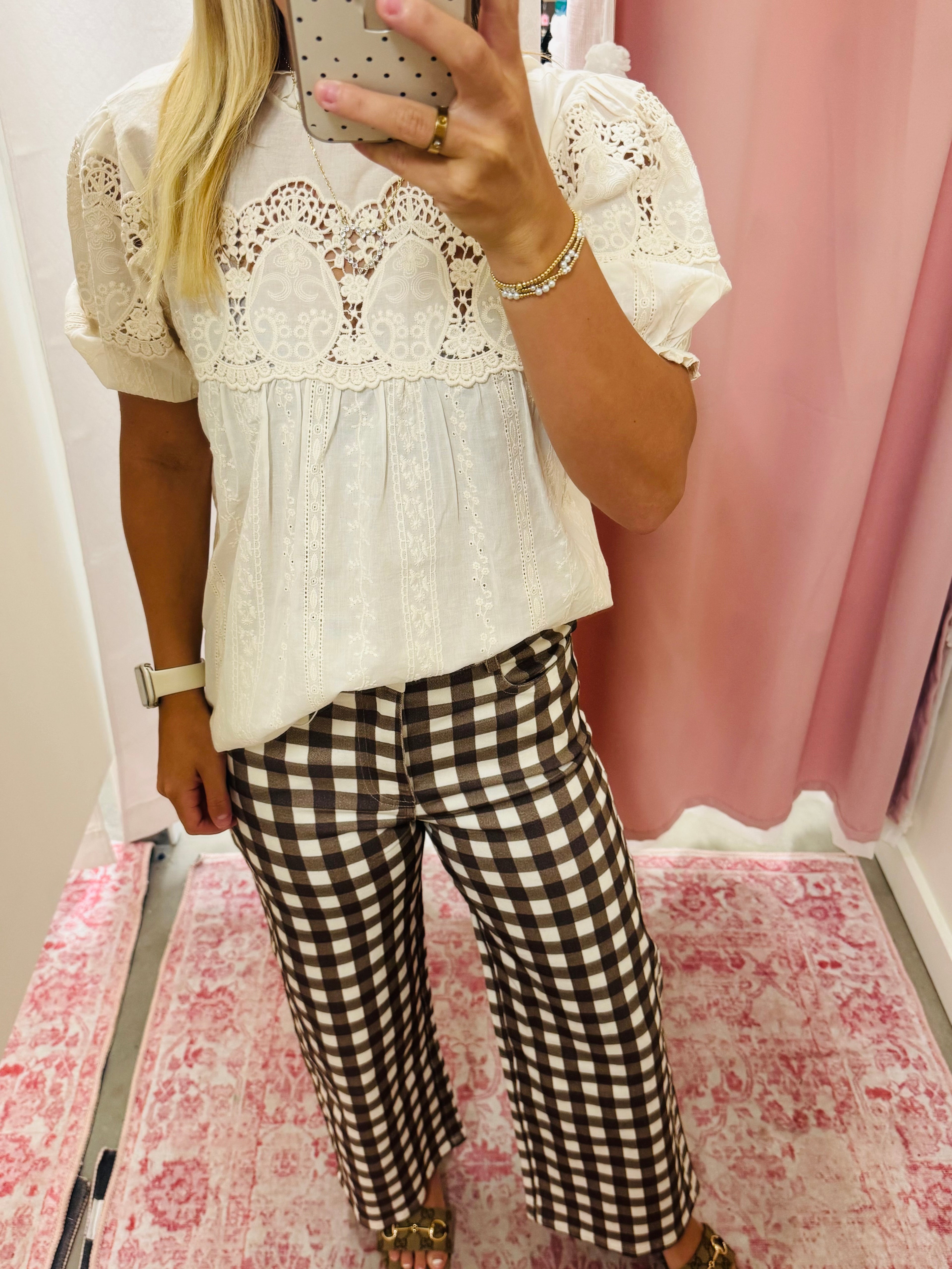 Brown Checkered Jeans