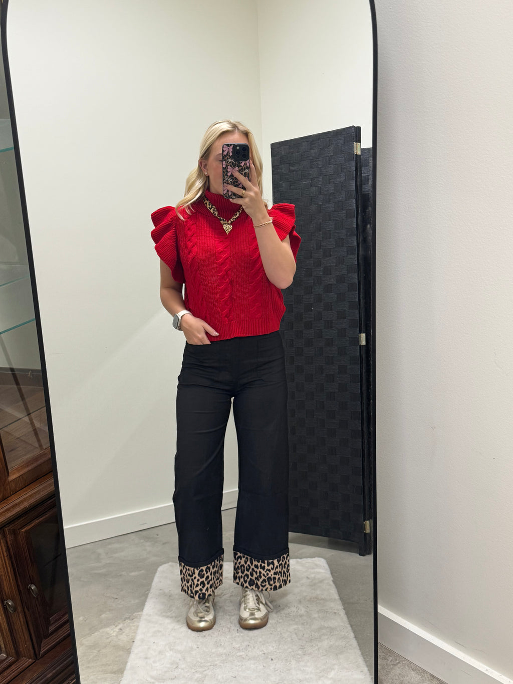 Black Jeans with Cheetah Bottom