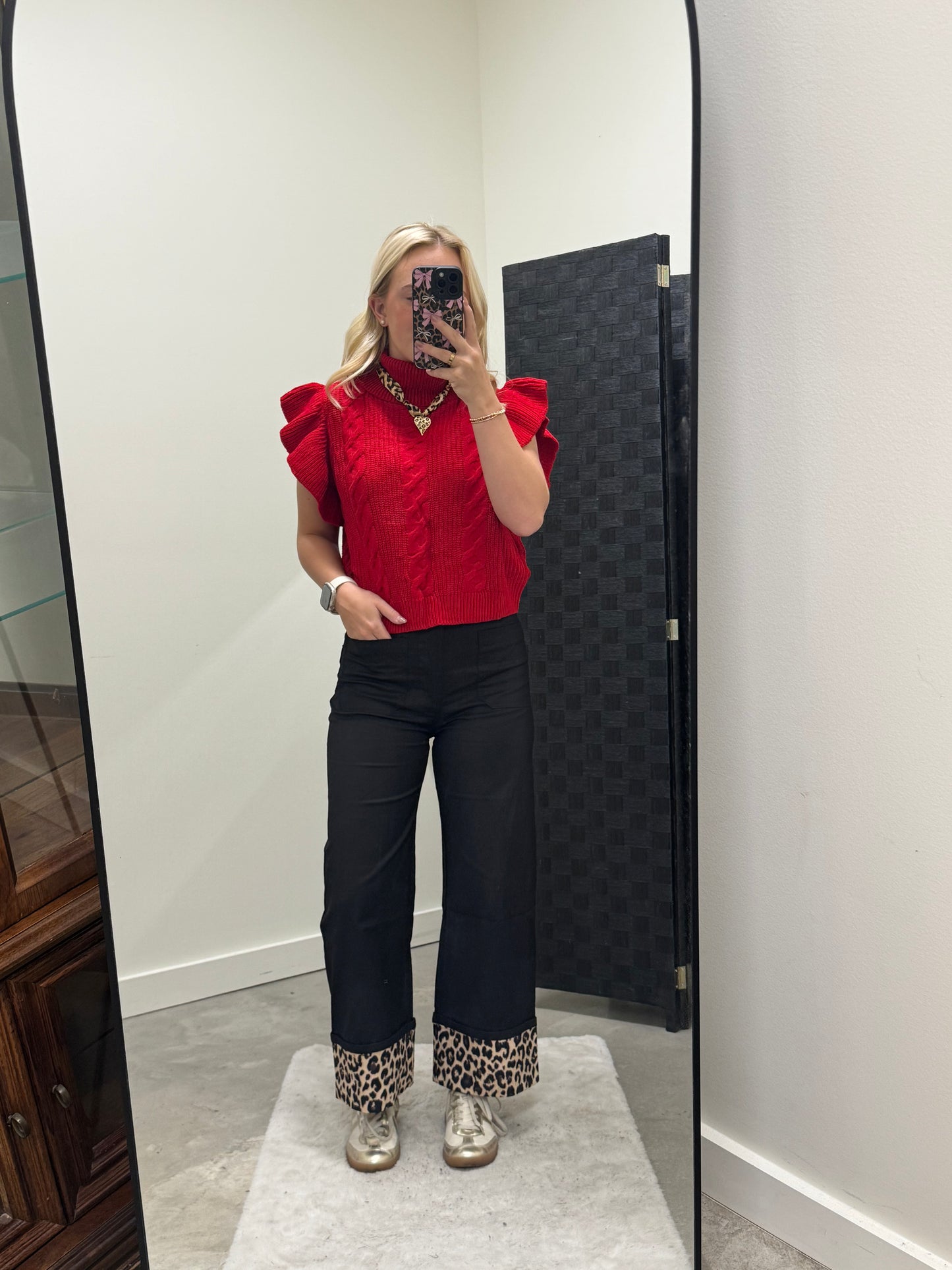 Black Jeans with Cheetah Bottom