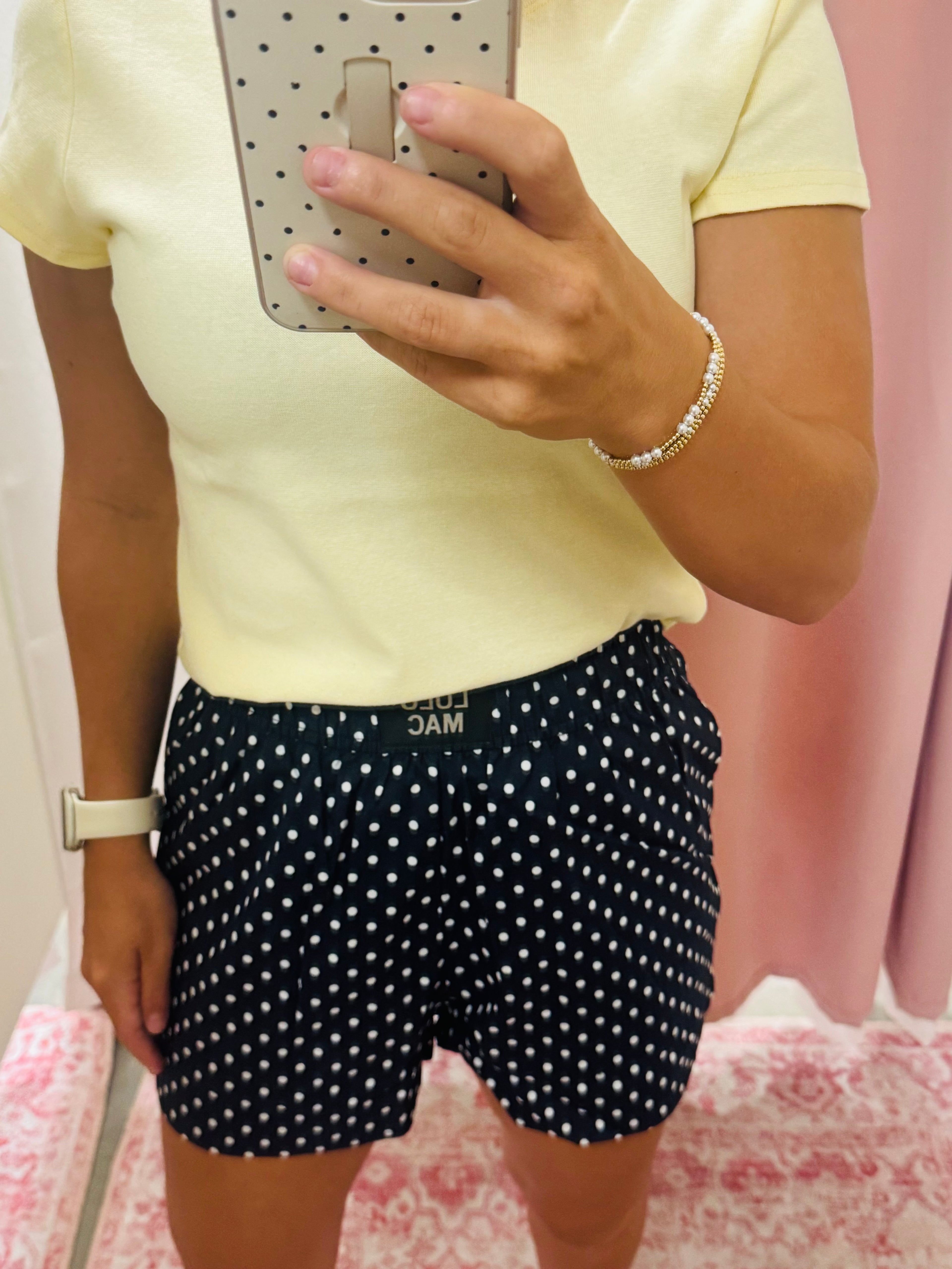 Lulu Mac Navy Polka Shorts