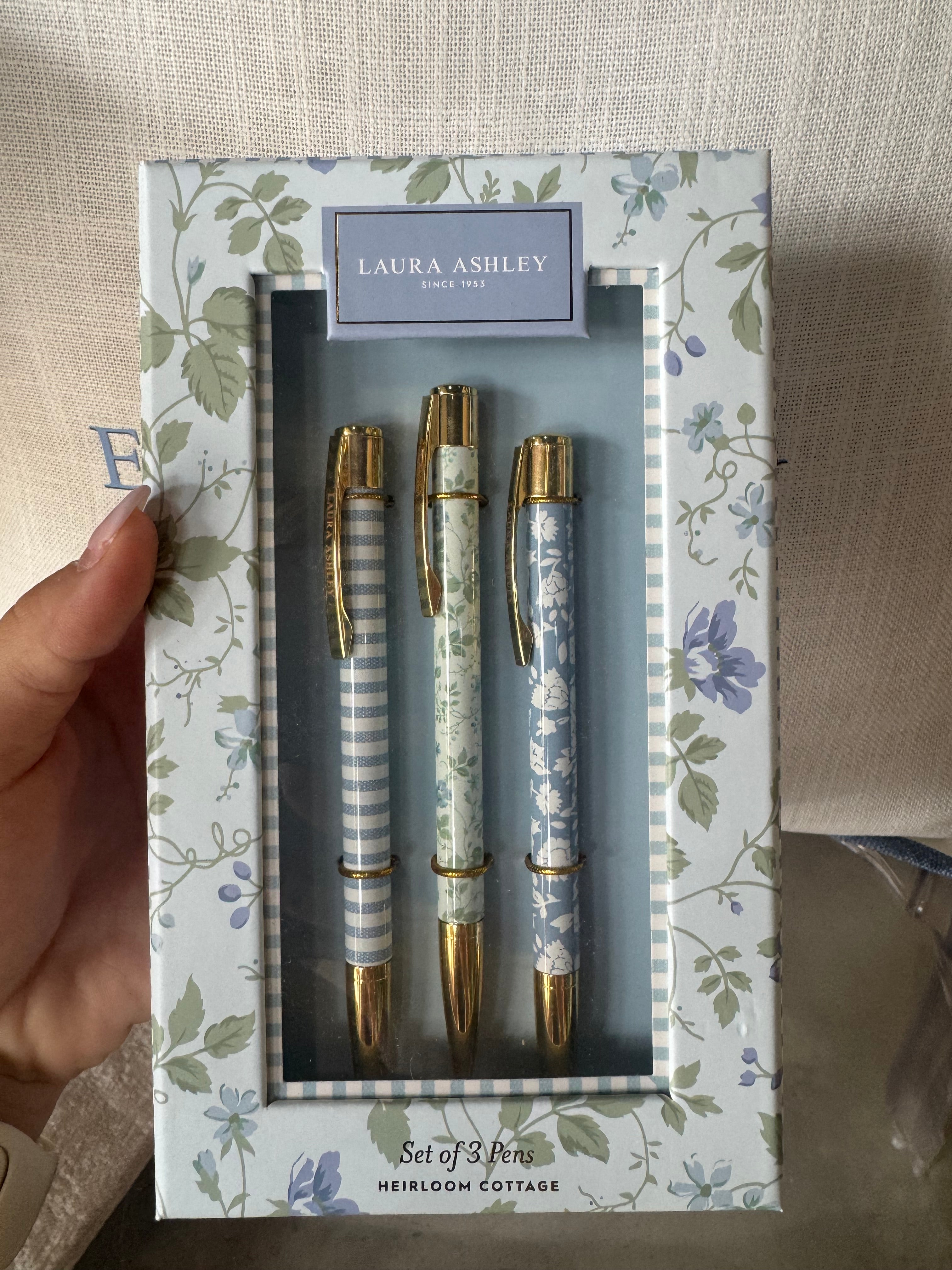 Blue Pens Set Of 3