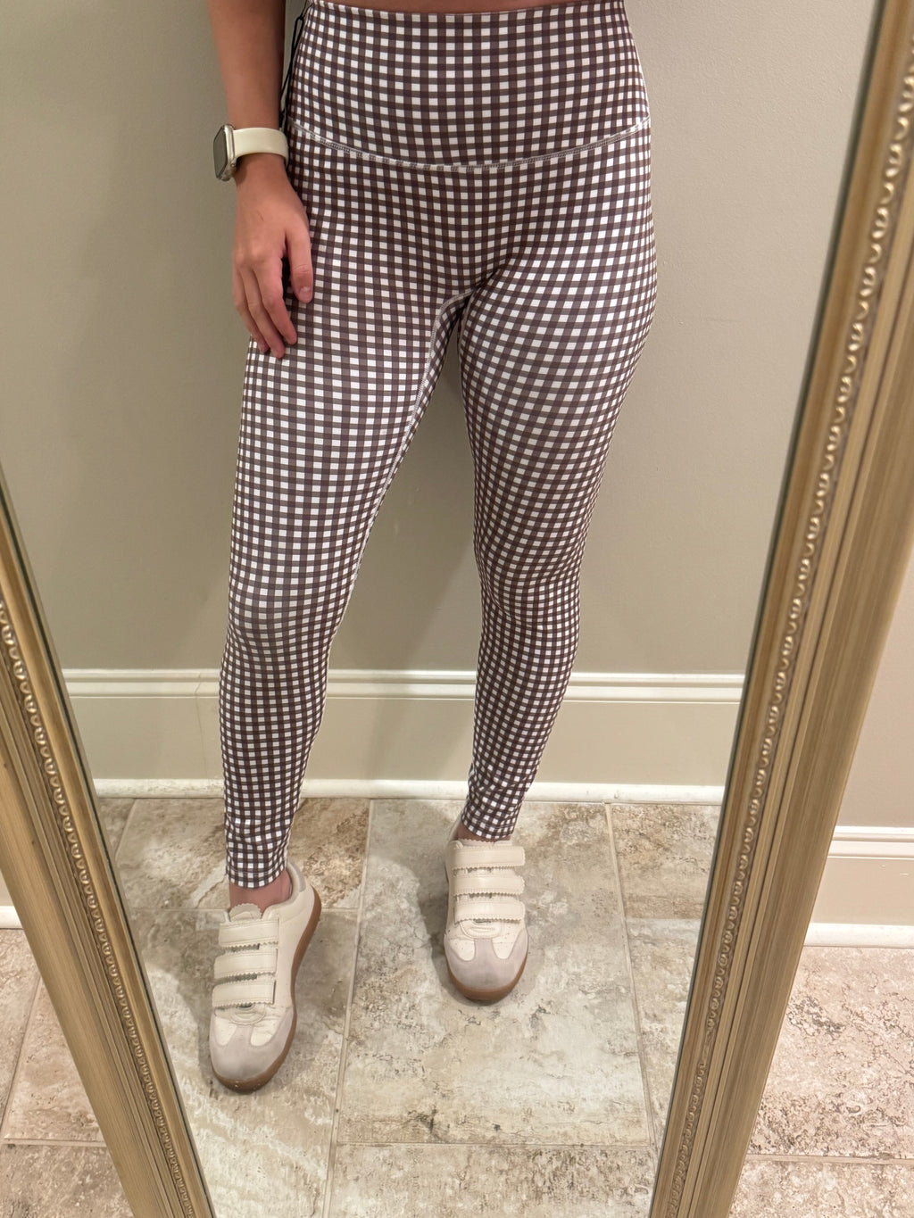 Brown Gingham Leggings