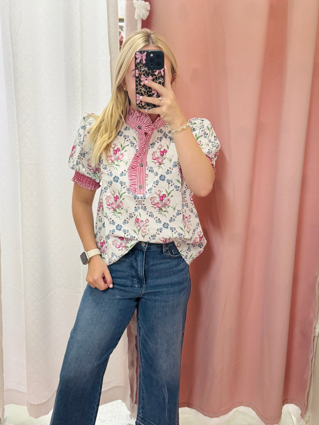 Cream Pattern Top