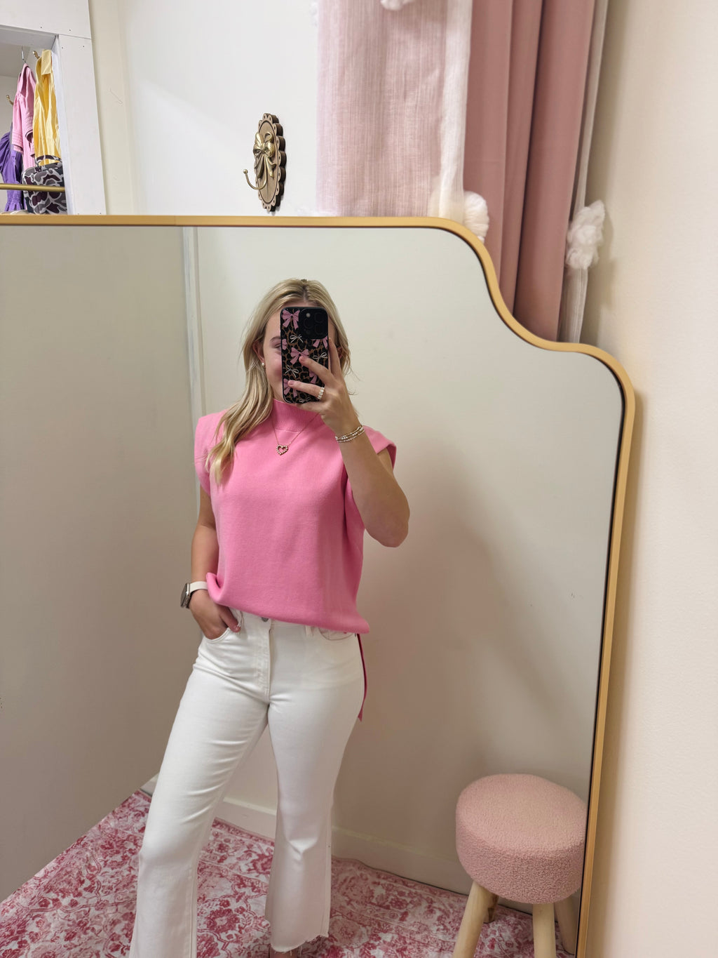 Light Pink Hi-lo Sweater