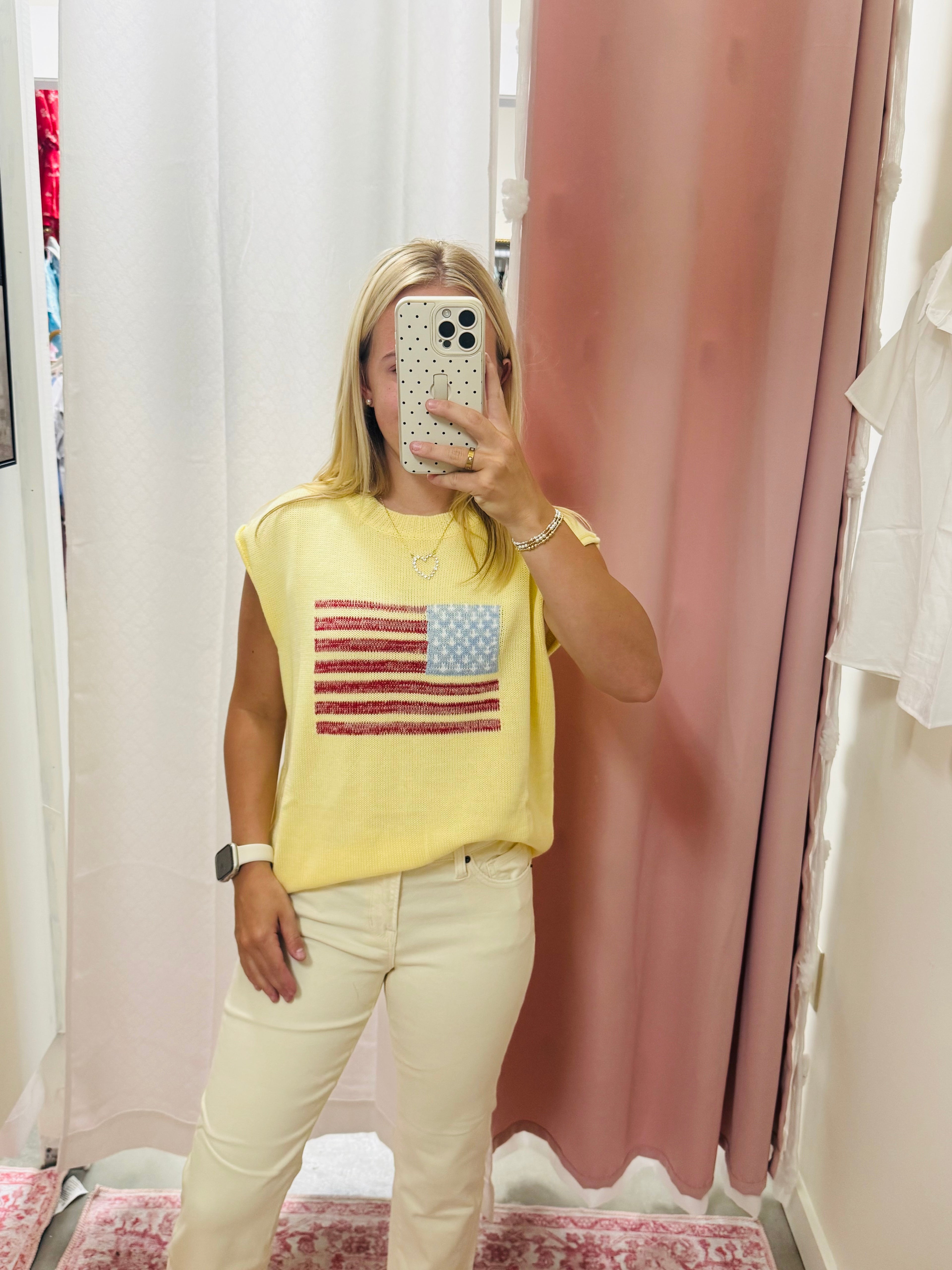 Lemon Flag Knit Top