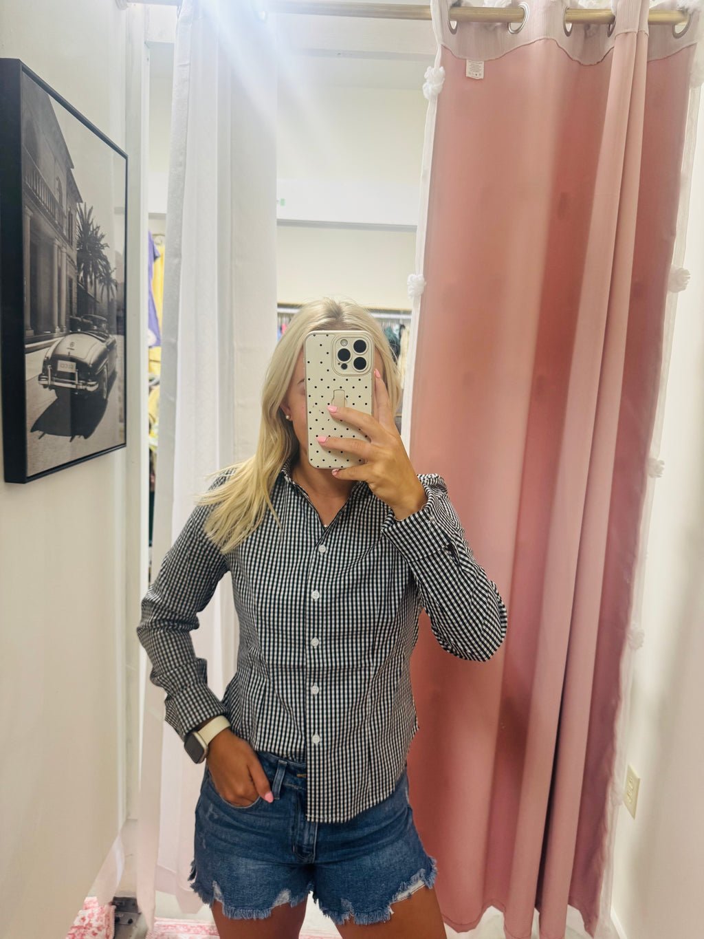 Black Gingham Long Sleeve