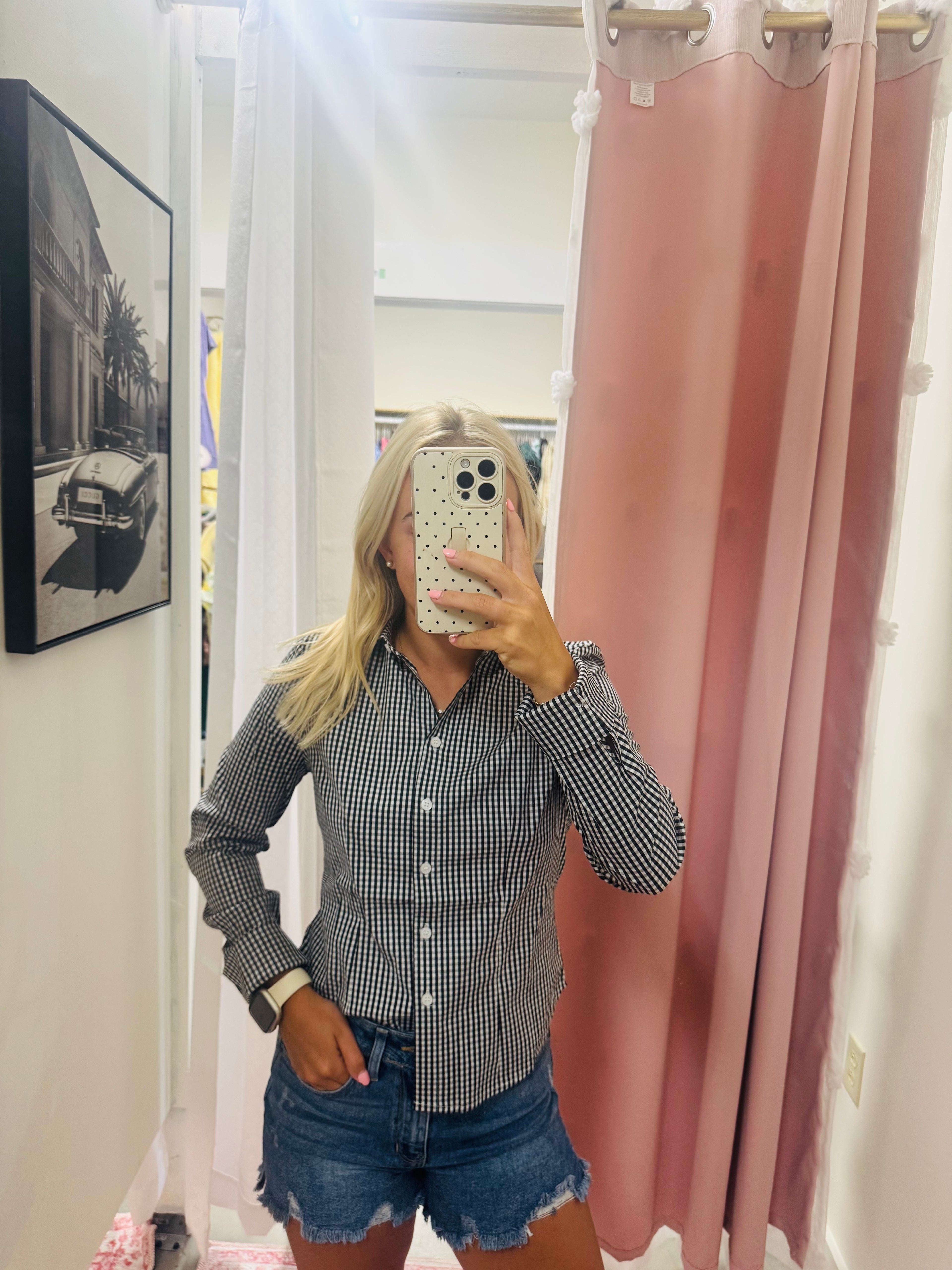 Black Gingham Long Sleeve