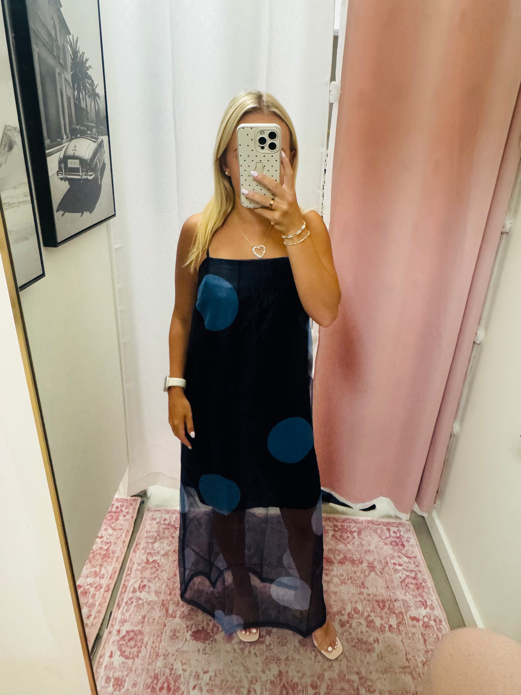 Navy Sheer Overlay Maxi