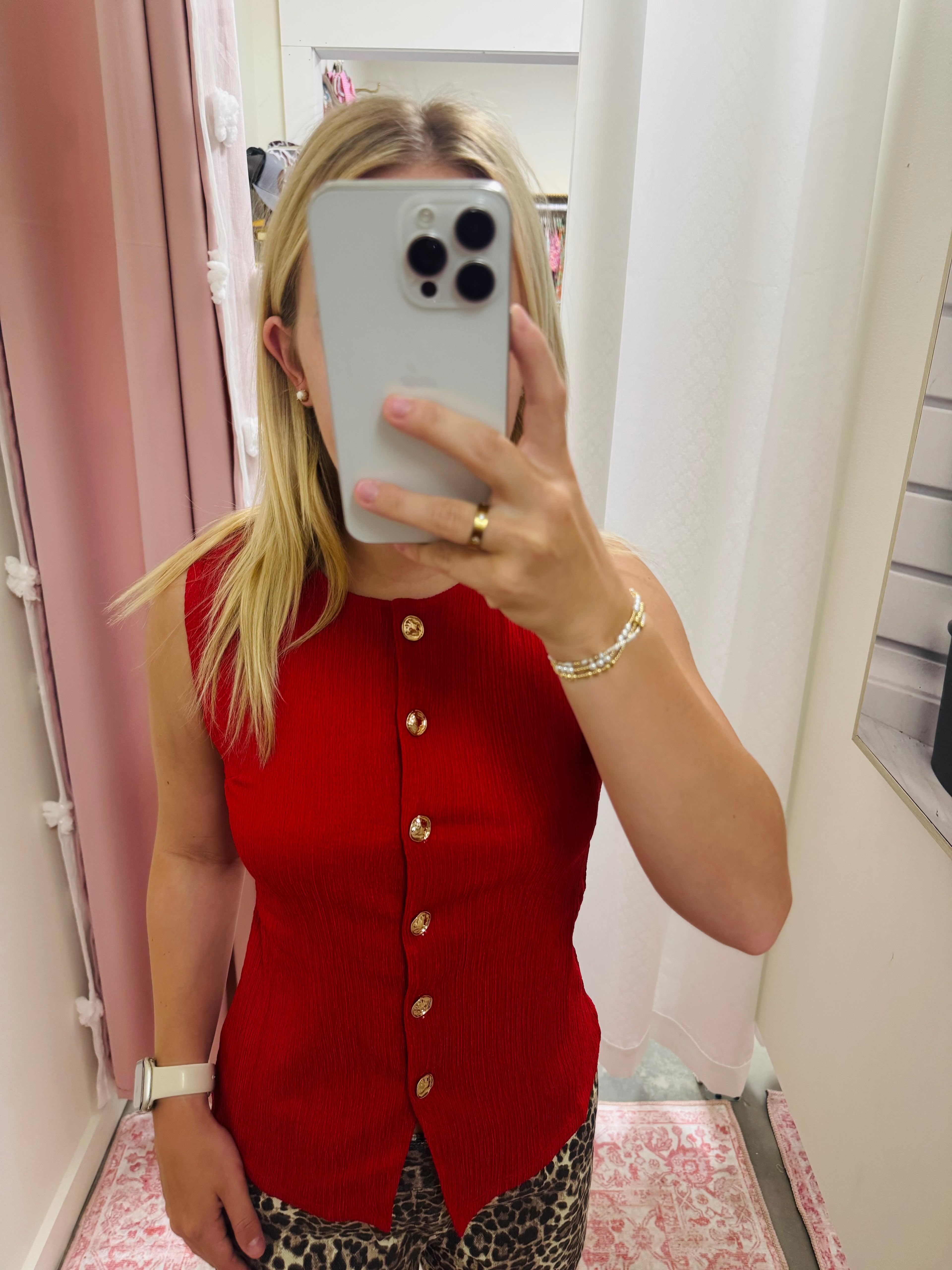 Red Texture Vest