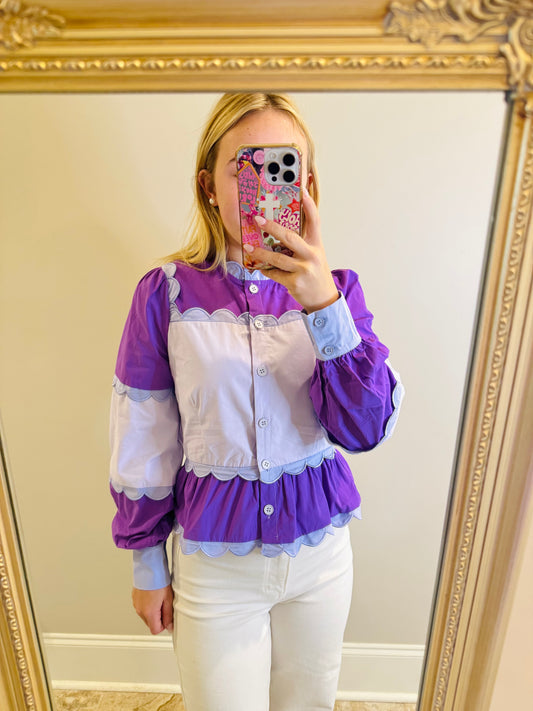 Purple Scalloped Top