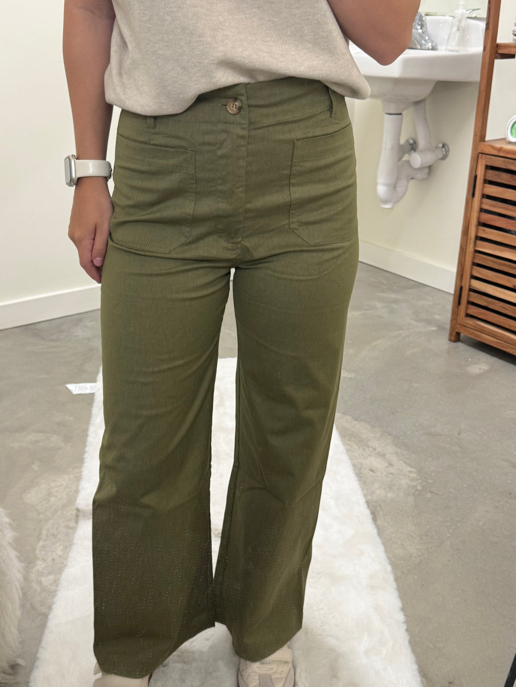 Olive Green Jeans