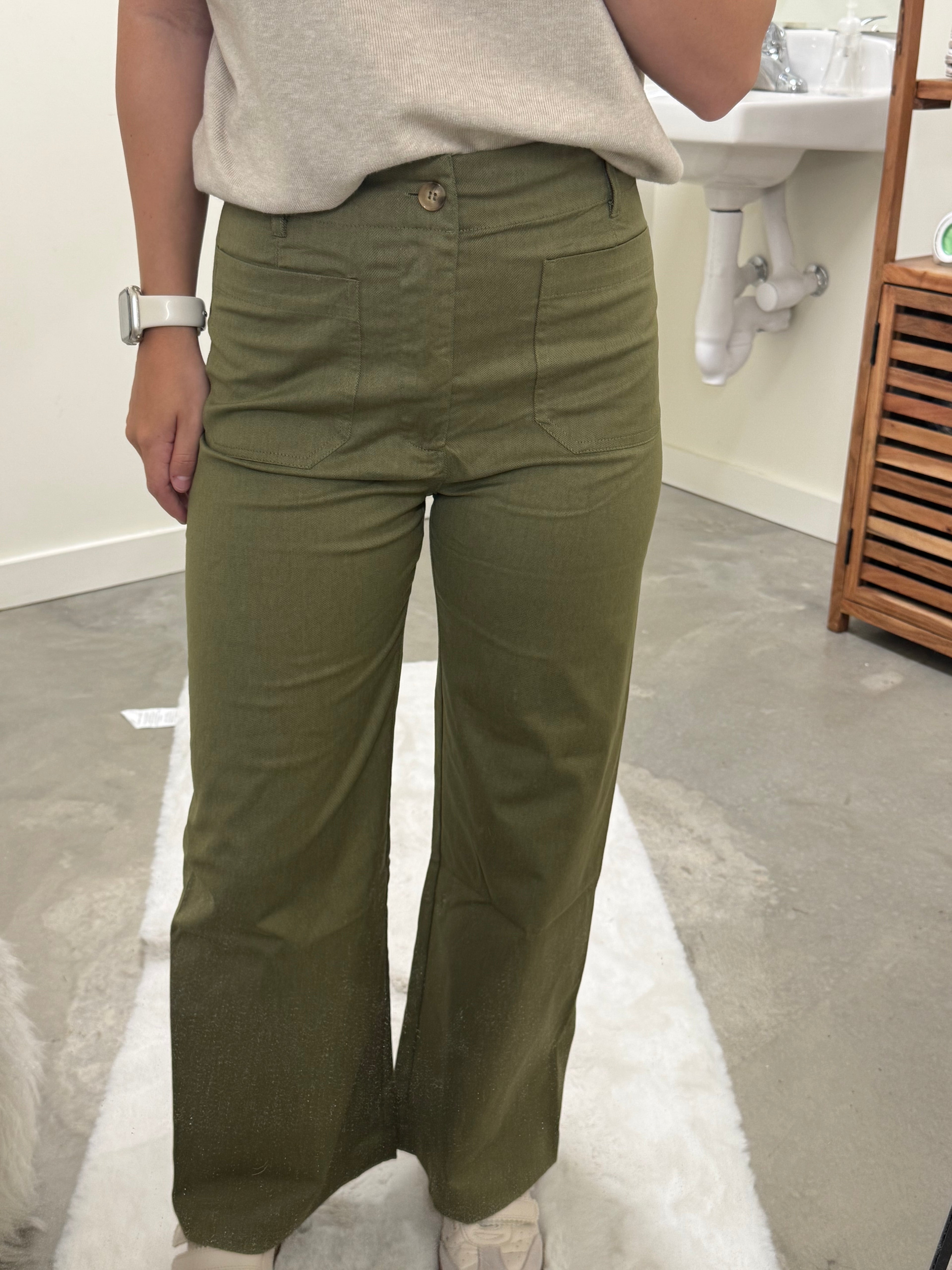 Olive Green Jeans