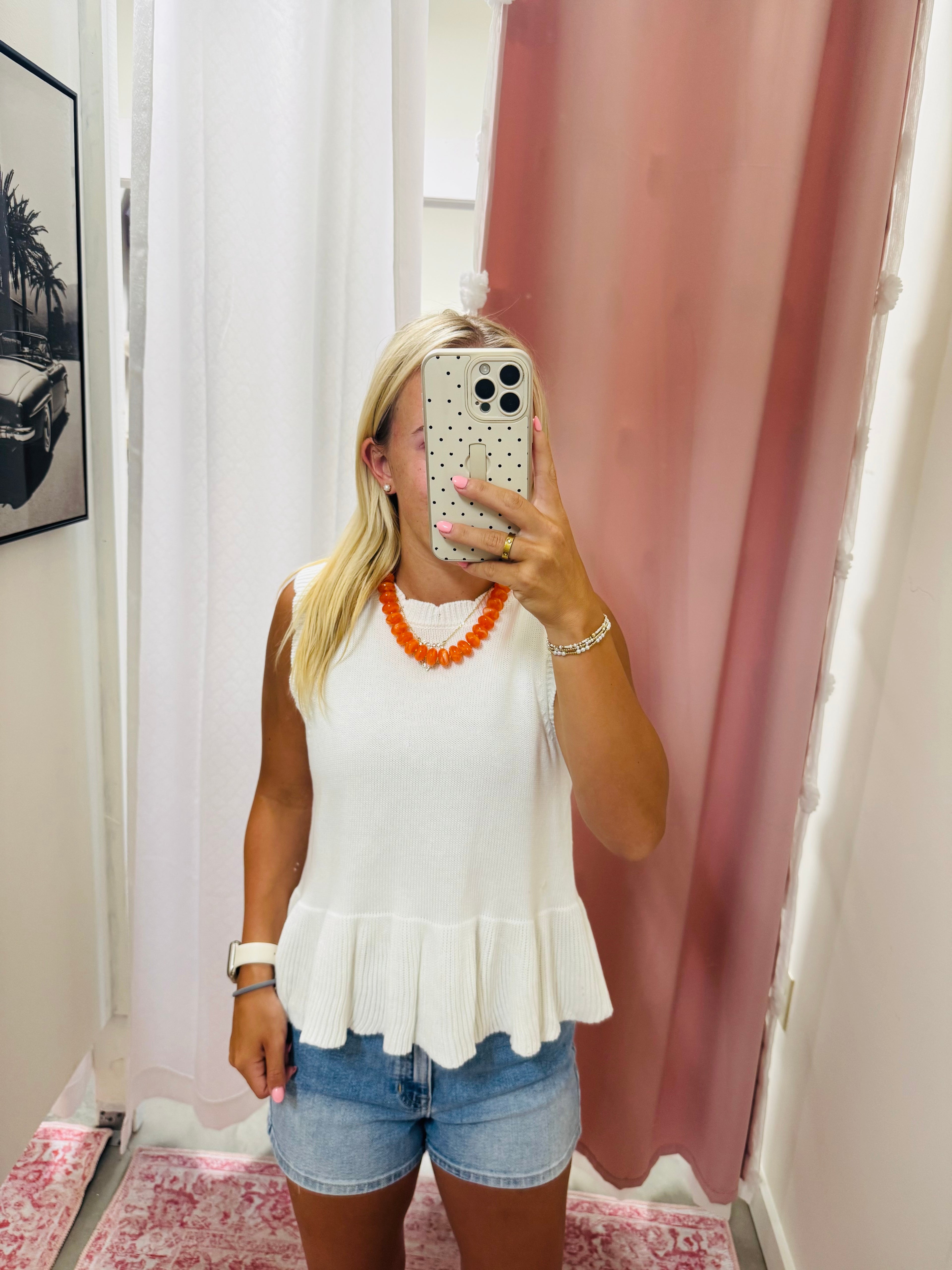 Orange Chunky Bead Necklace