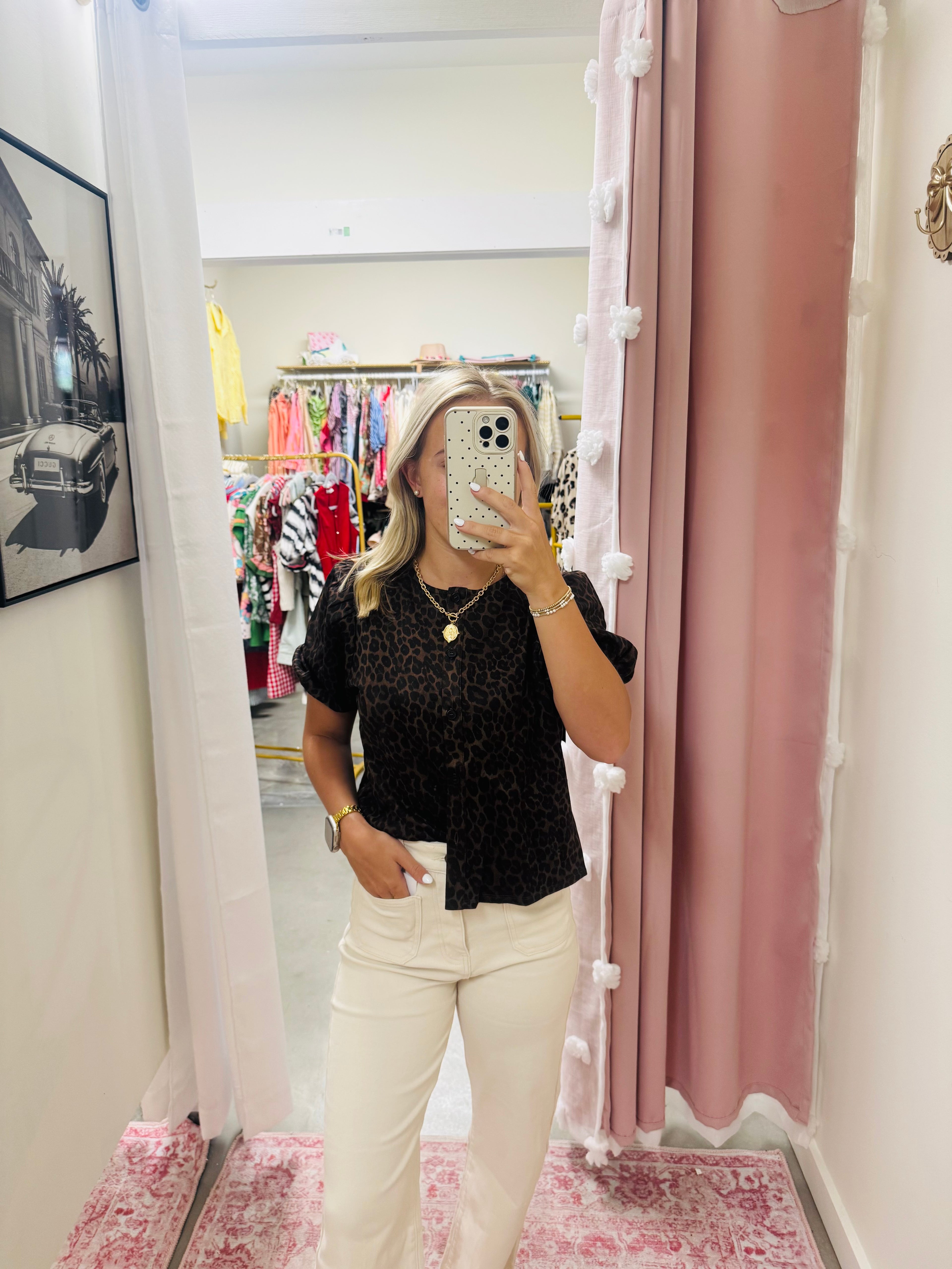 Brown Leopard Suede Top
