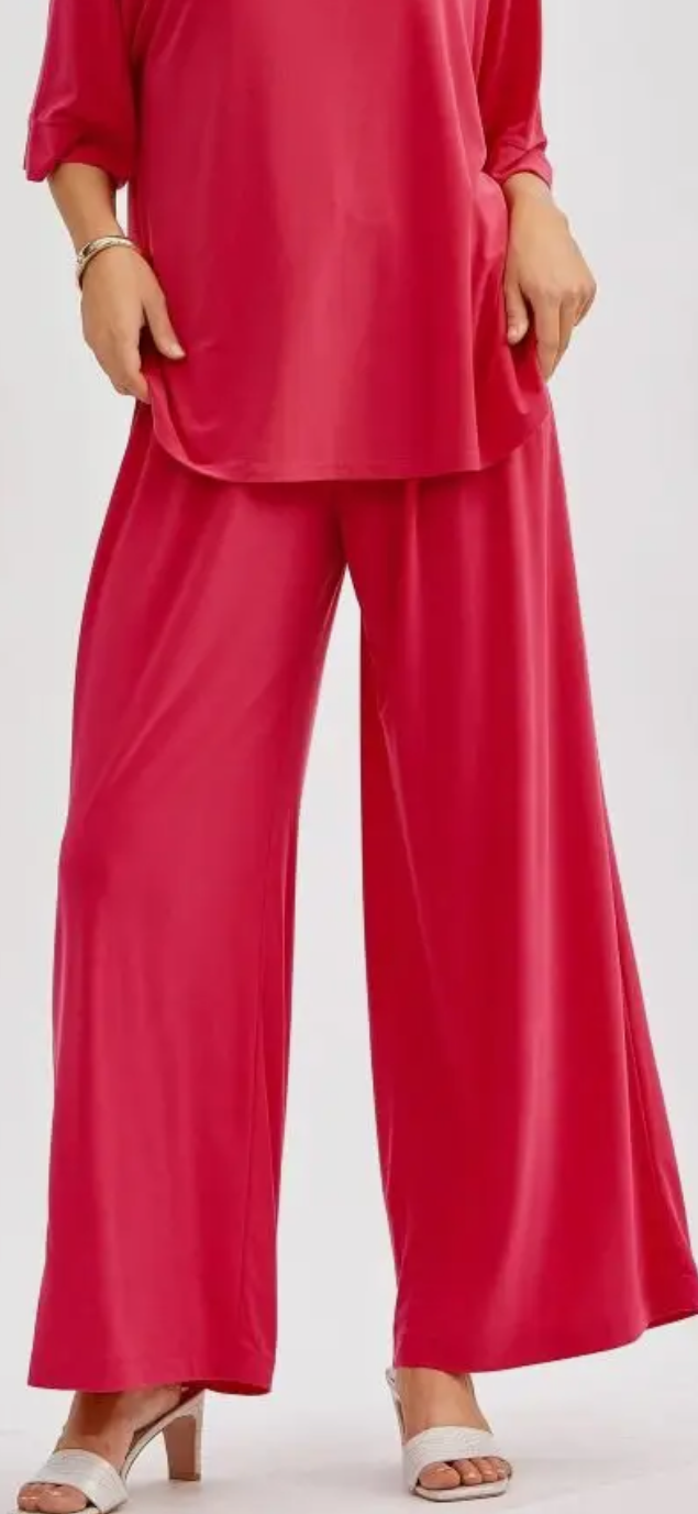 Plus Fuschia Flowy Pants